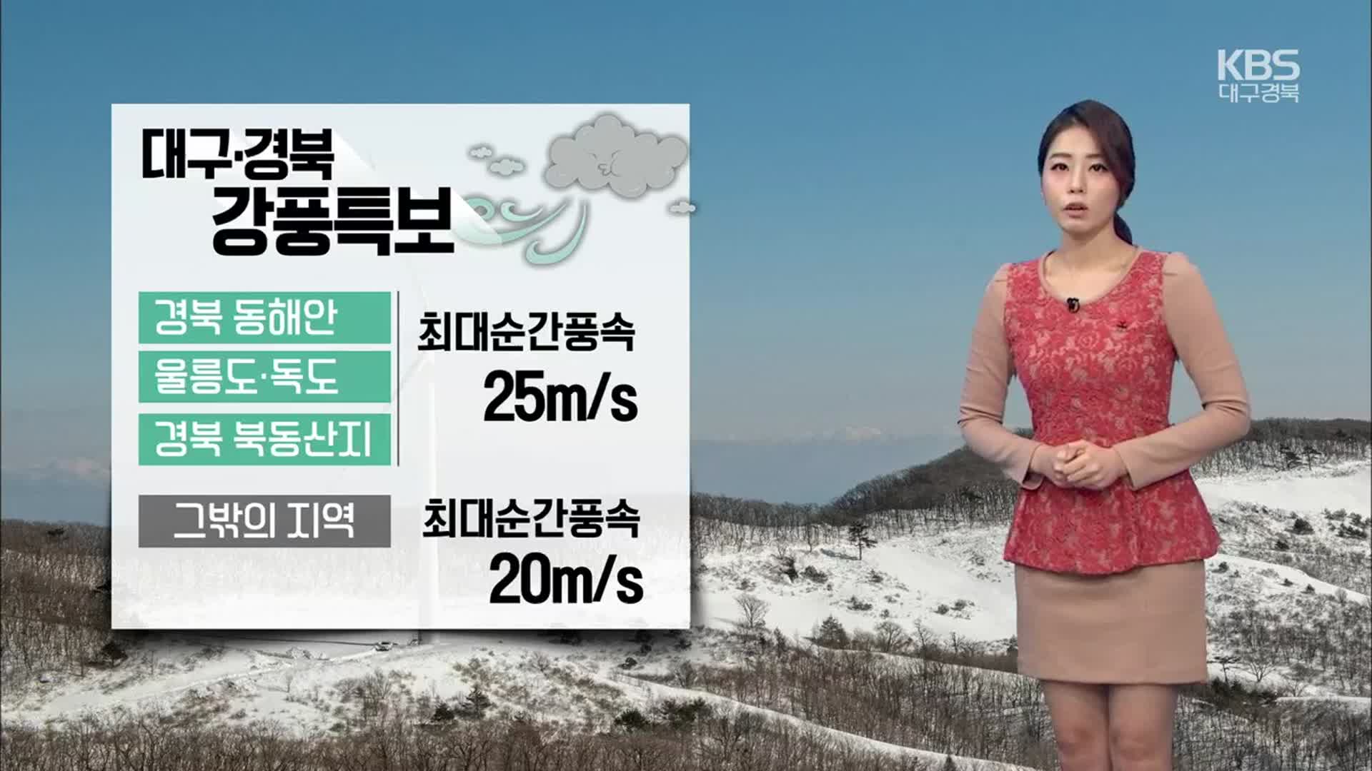 [날씨] 대구·경북 강풍특보…내일 영하권 추위 체감온도 ‘뚝’