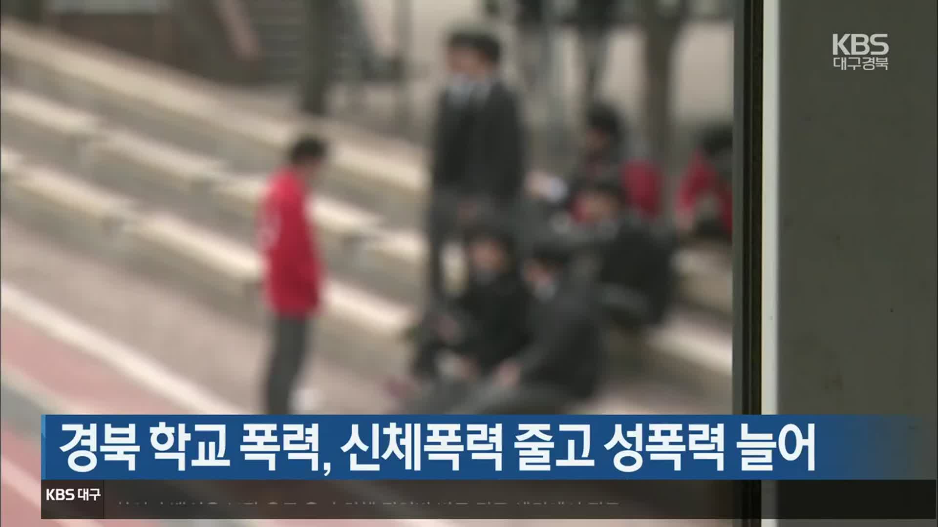 경북 학교 폭력, 신체폭력 줄고 성폭력 늘어