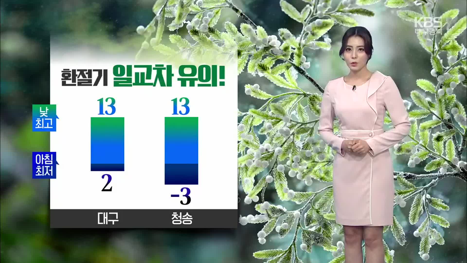 [날씨] 환절기 큰 일교차 유의…대구·경북 내일 곳곳 비