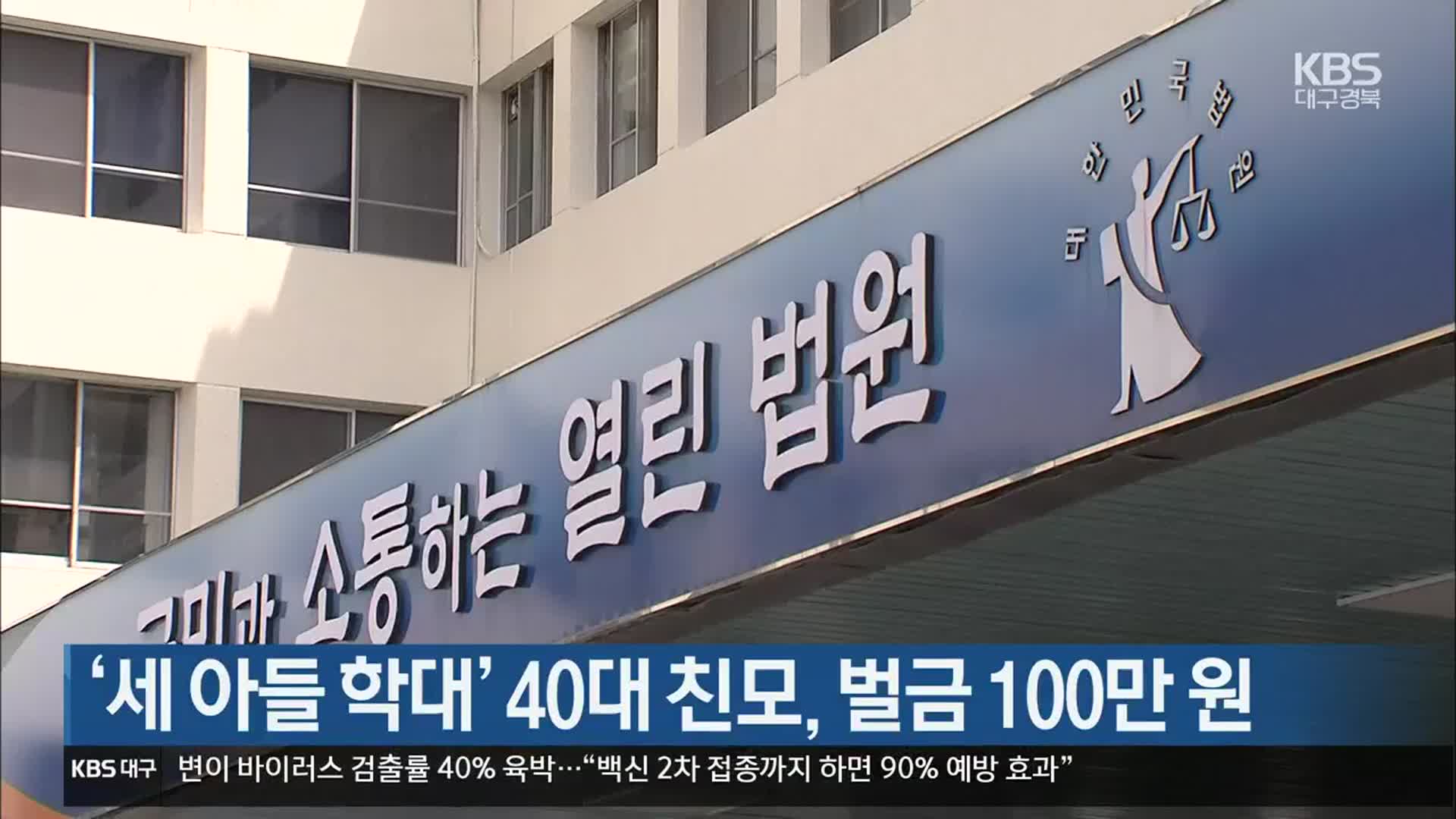 ‘세 아들 학대’ 40대 친모, 벌금 100만 원