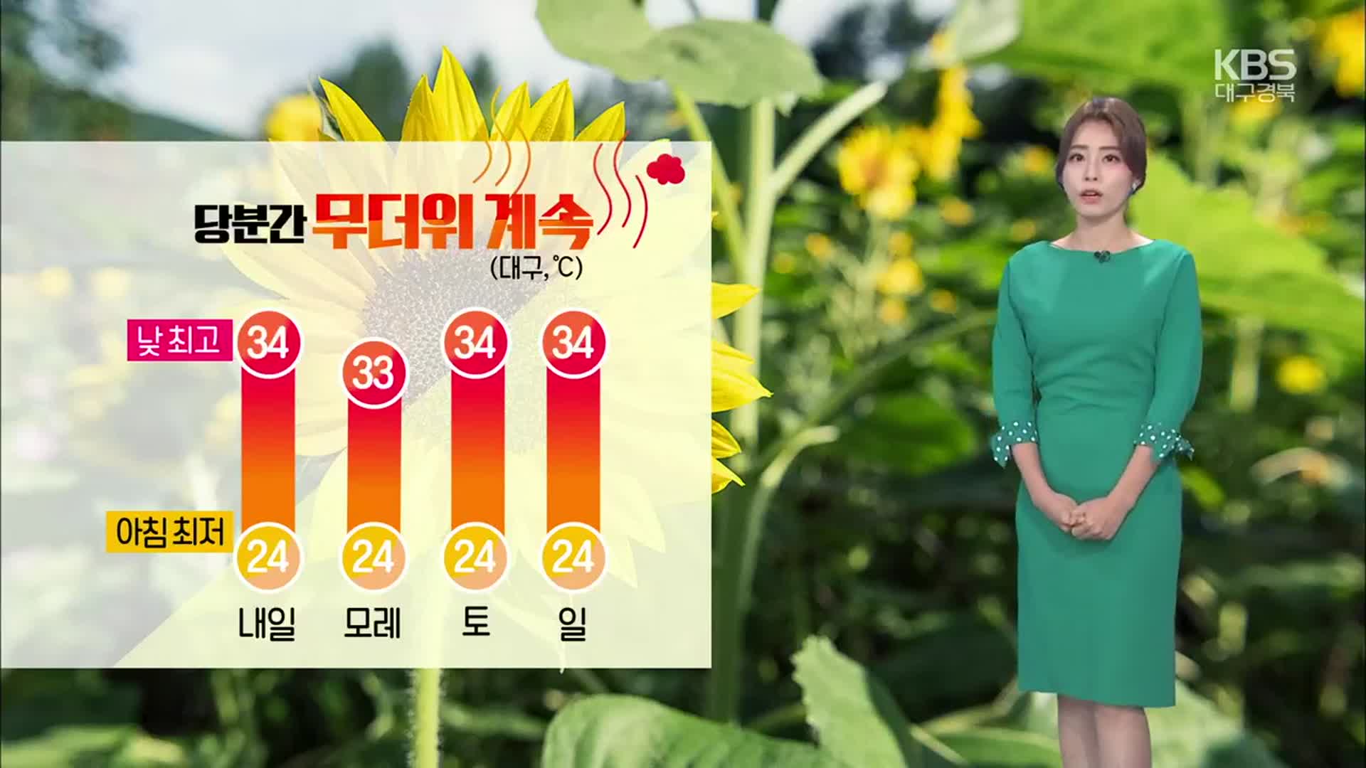 [날씨] 대구·경북 당분간 무더위 계속…온열 질환 유의