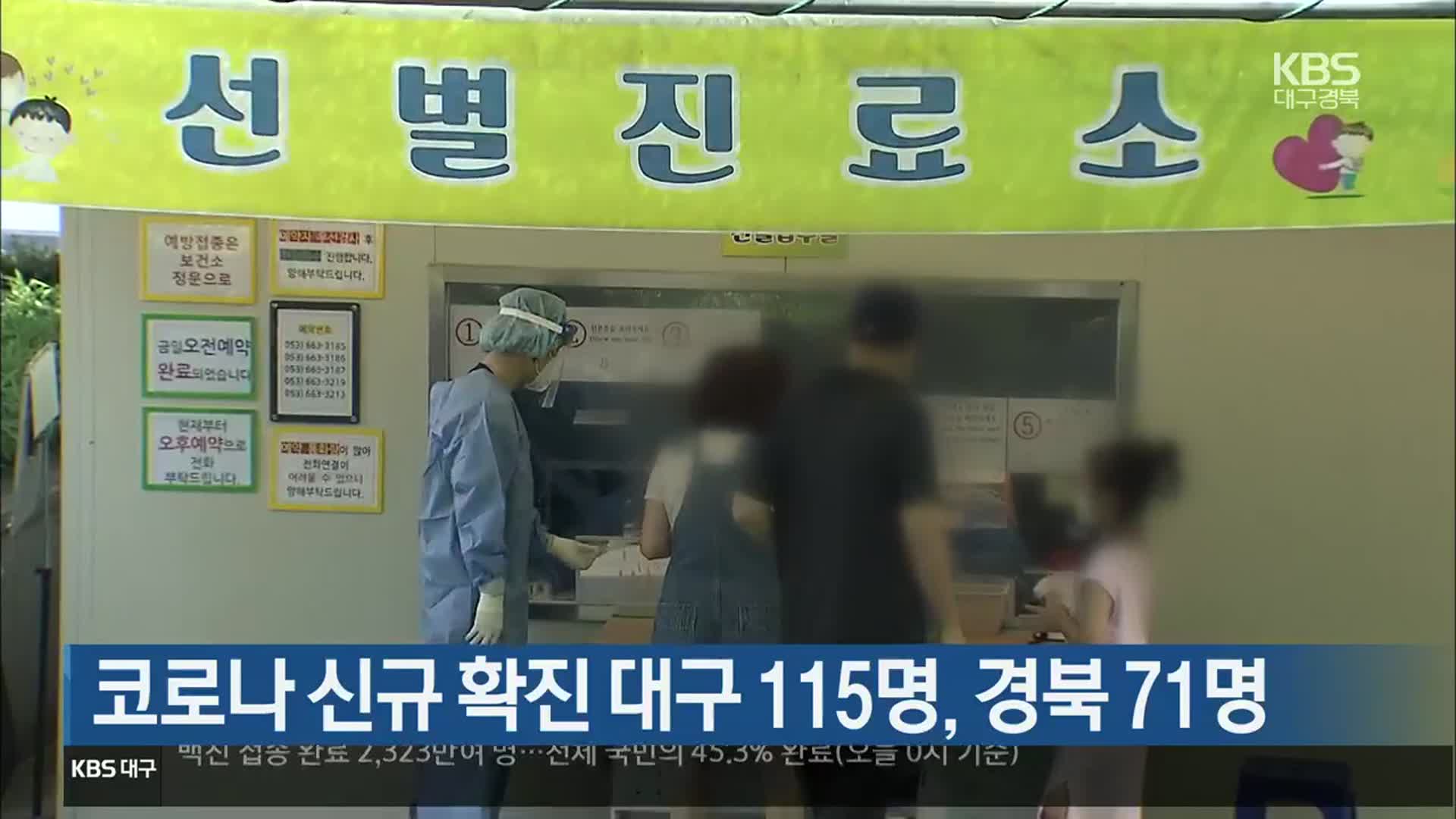 코로나19 신규 확진 대구 115명·경북 71명