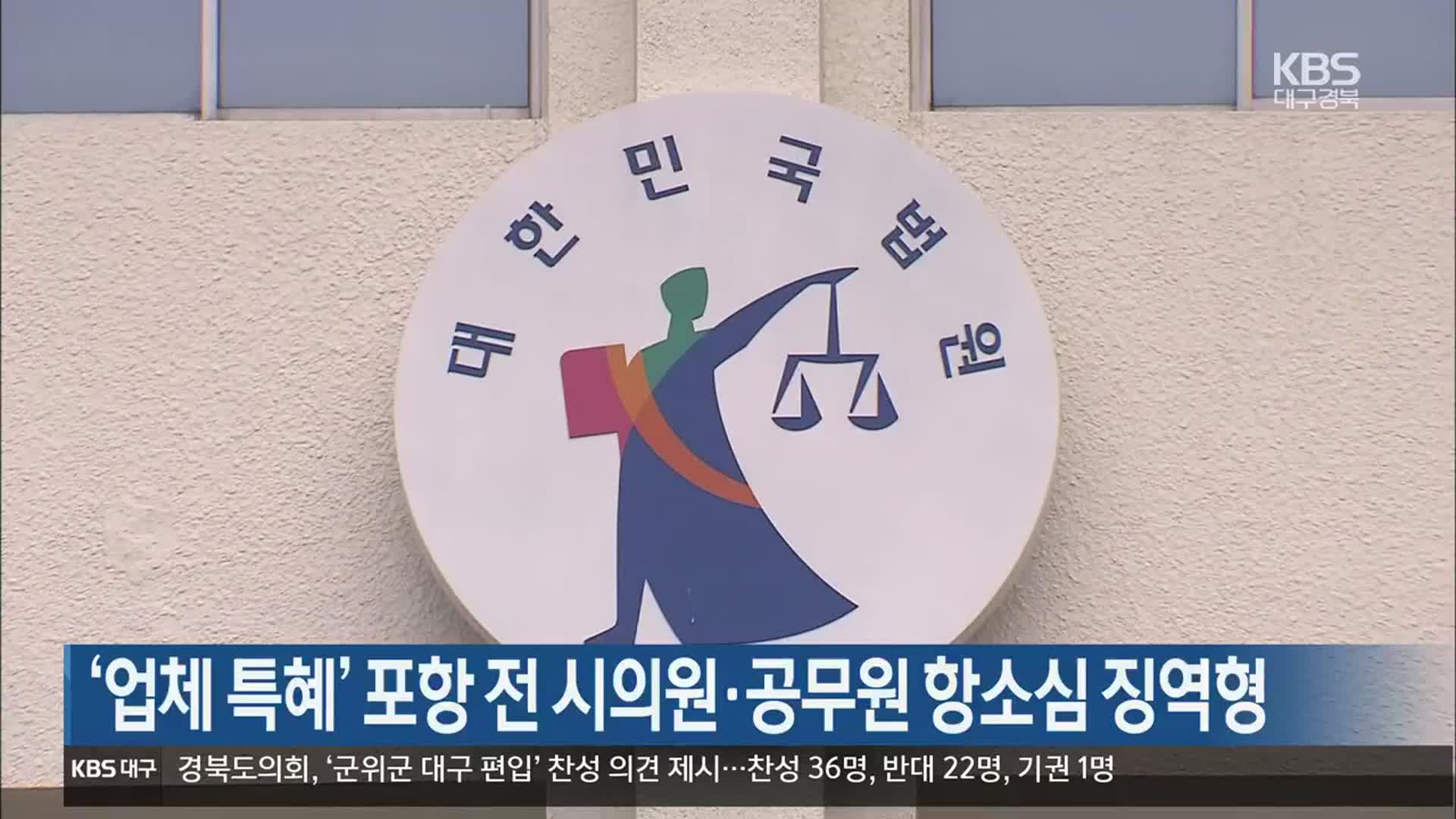 ‘업체 특혜’ 포항 전 시의원·공무원 항소심 징역형