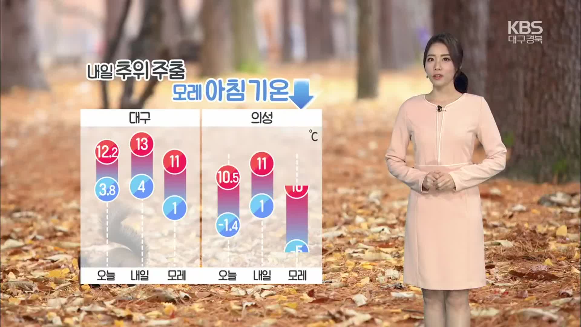 [날씨] 대구·경북 내일 추위 주춤 ‘한낮 최고 13도’ …곳곳 비소식