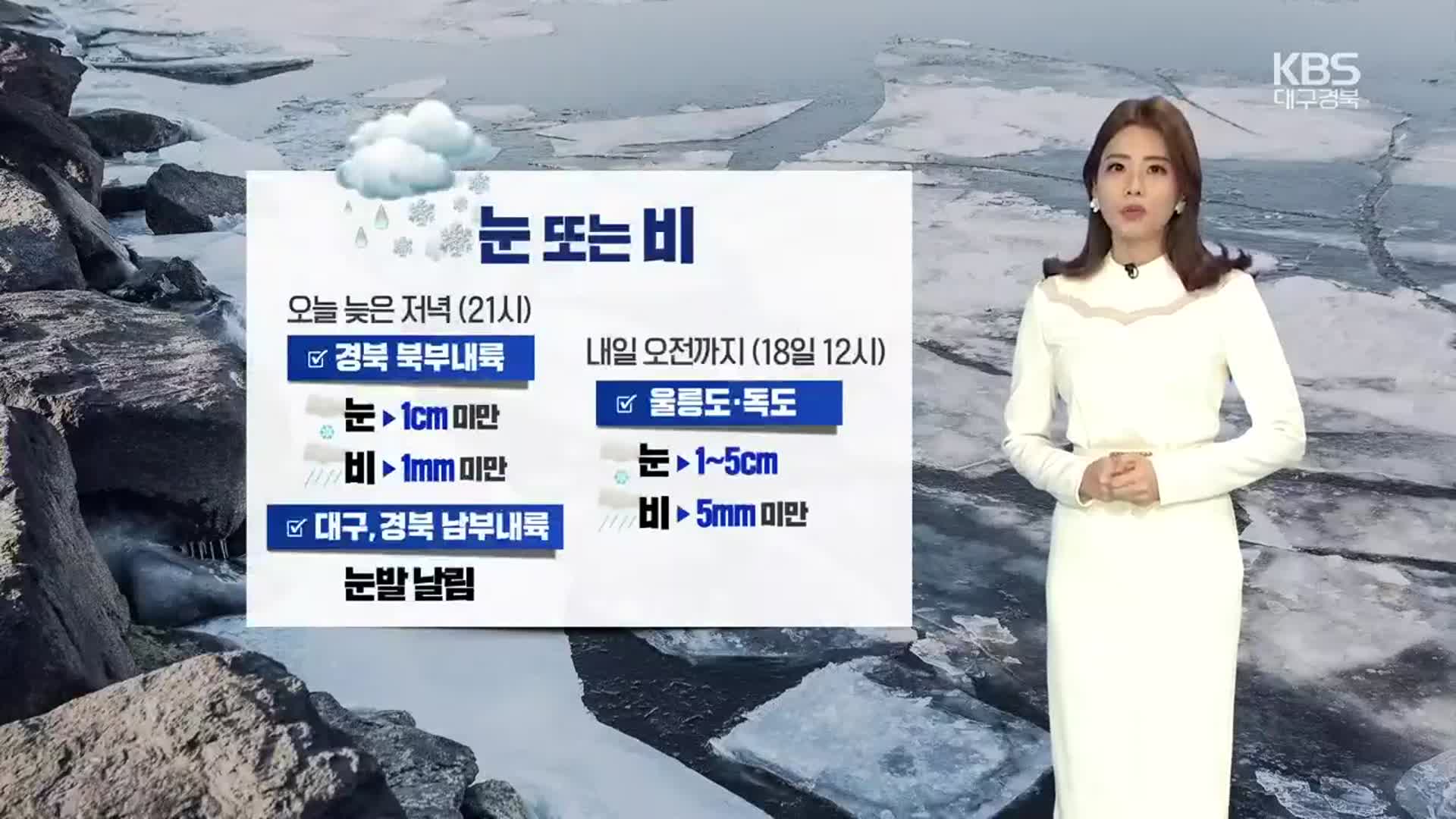 [날씨] 대구·경북 오늘 저녁까지 ‘눈·비’…곳곳 한파주의보