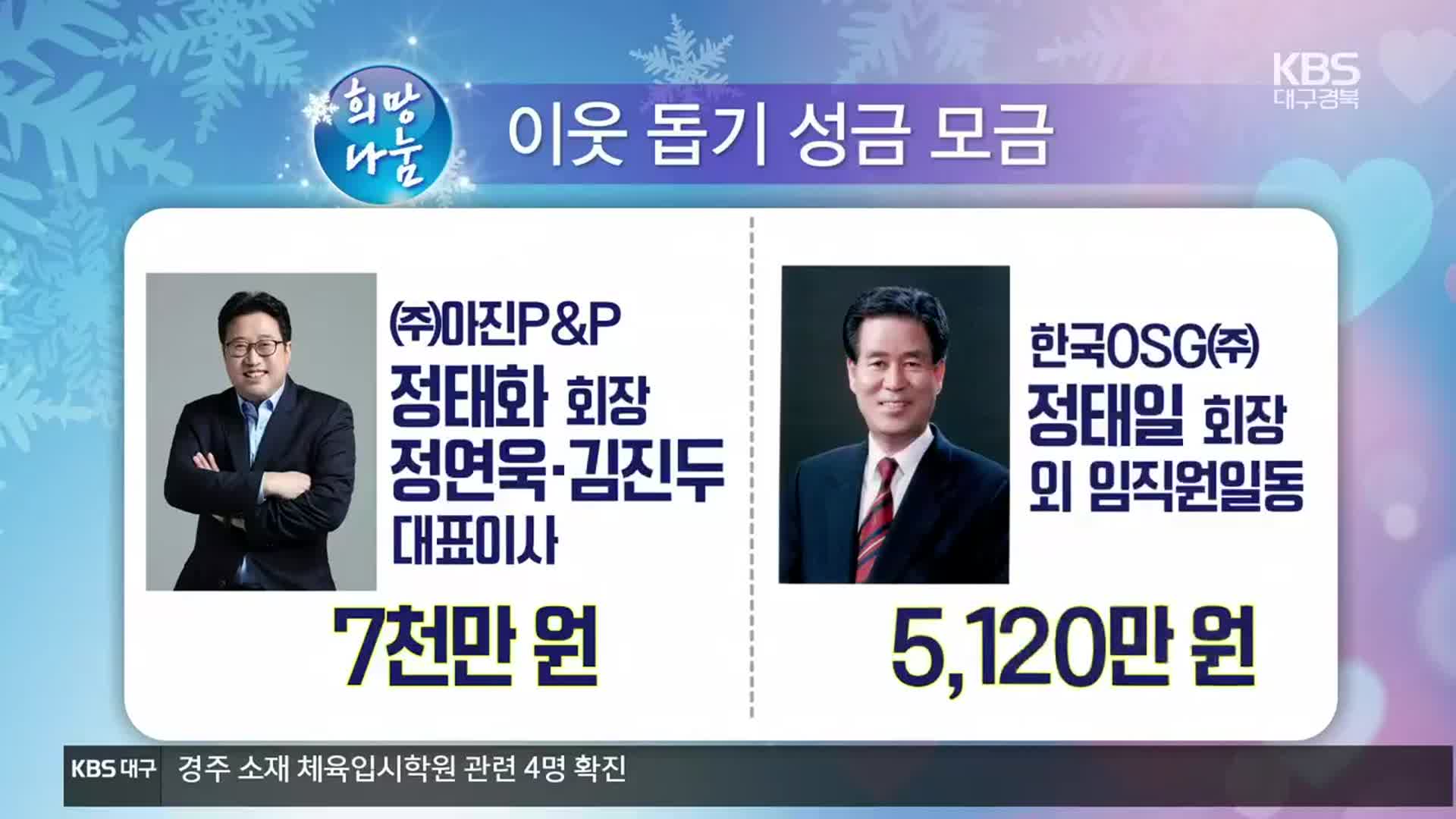 희망나눔 이웃 돕기 성금 모금