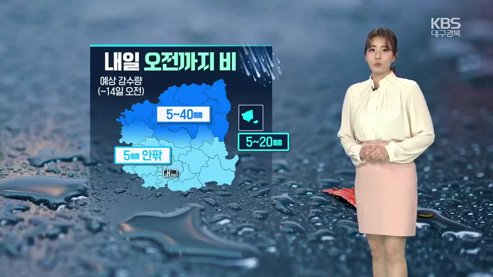 [날씨] 대구·경북 내일 오전까지 ‘비’…낮 최고 10~16도