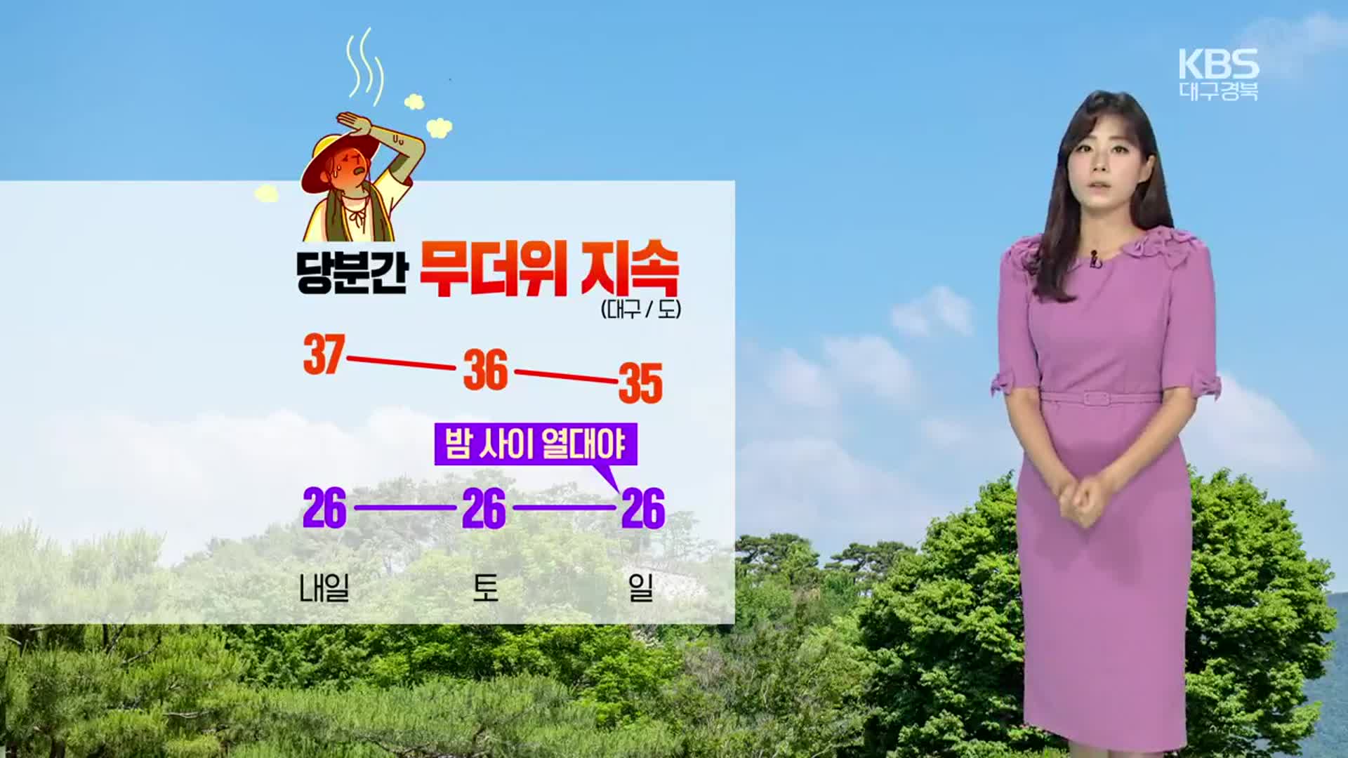[날씨] 대구·경북 한낮 37도 ‘폭염경보’…곳곳 소나기