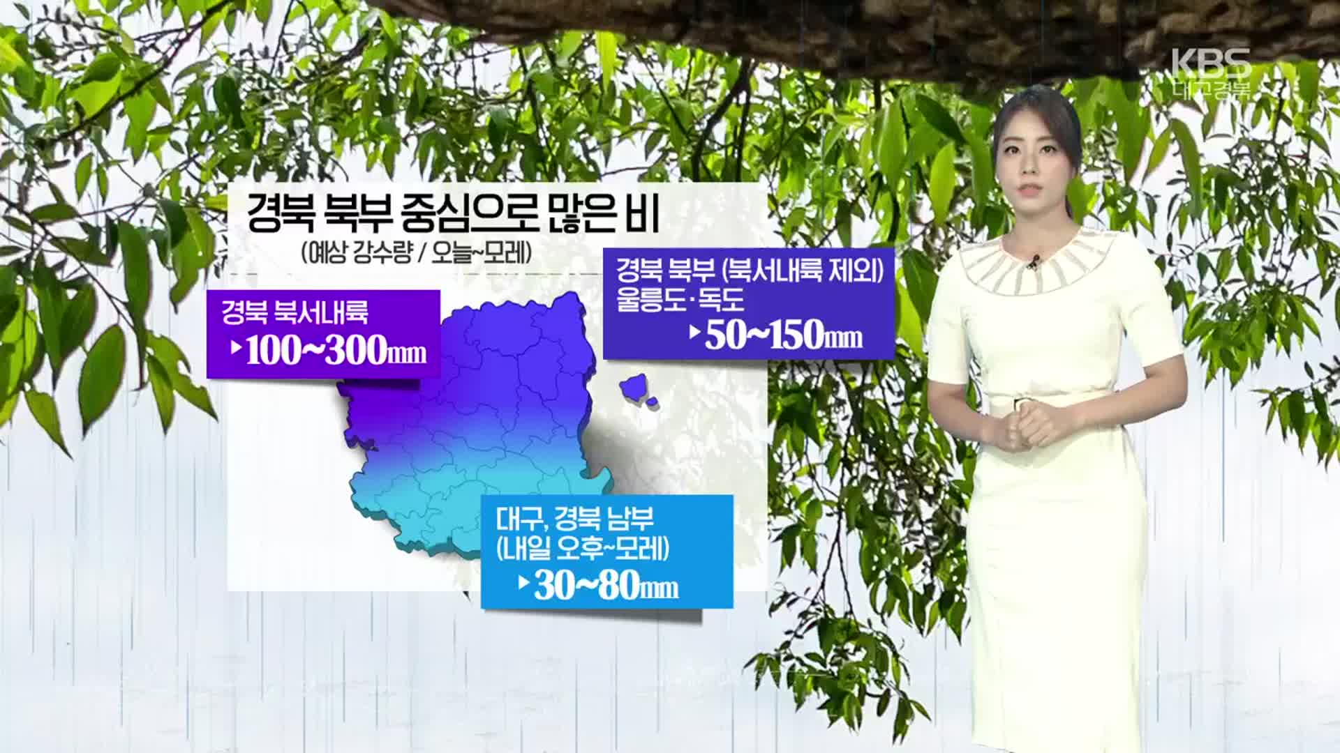 [날씨] 경북 모레까지 북부 중심 많은 비…최대 300mm