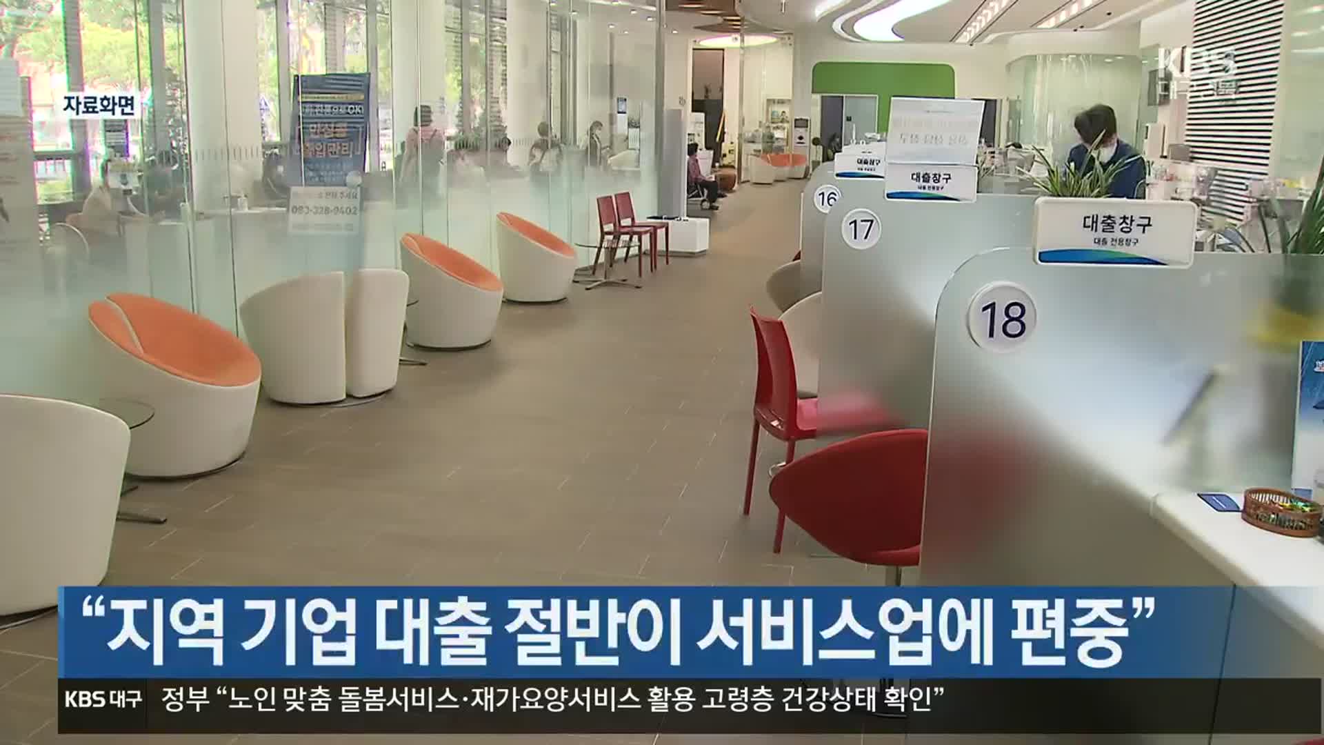 “대구·경북 기업 대출 절반이 서비스업에 편중”