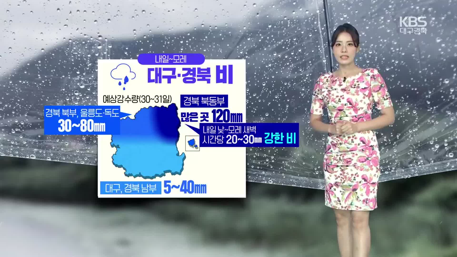 [날씨] 대구·경북 모레까지 최대 120mm 비…집중호우 주의