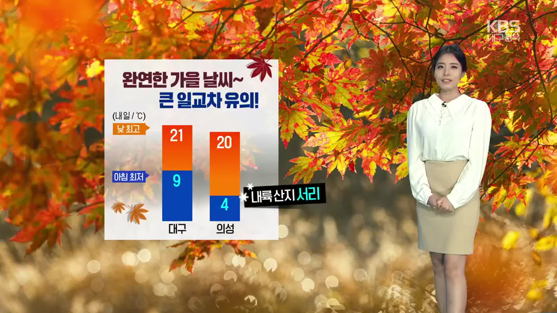 [날씨] 대구·경북 완연한 가을 날씨…내륙 중심 일교차 유의