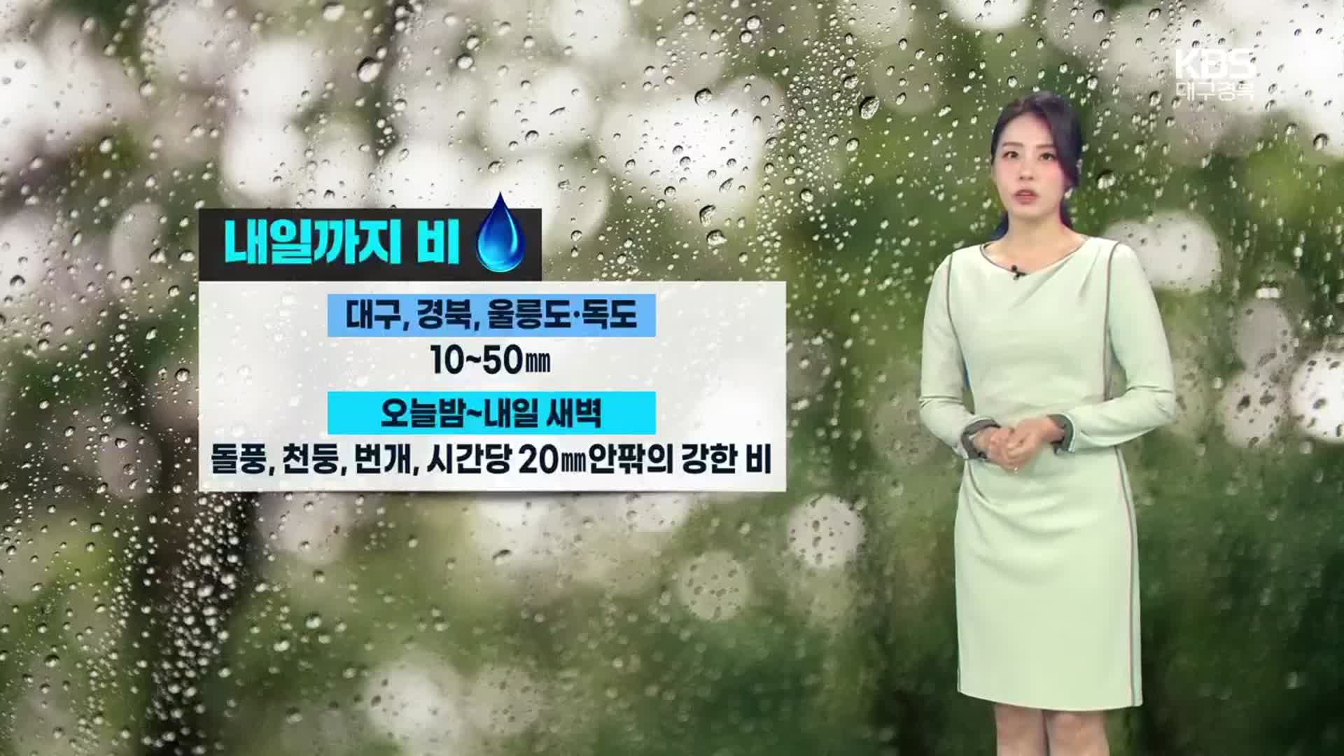 [날씨] 대구·경북 내일까지 10~50mm 비…모레 기온 뚝↓