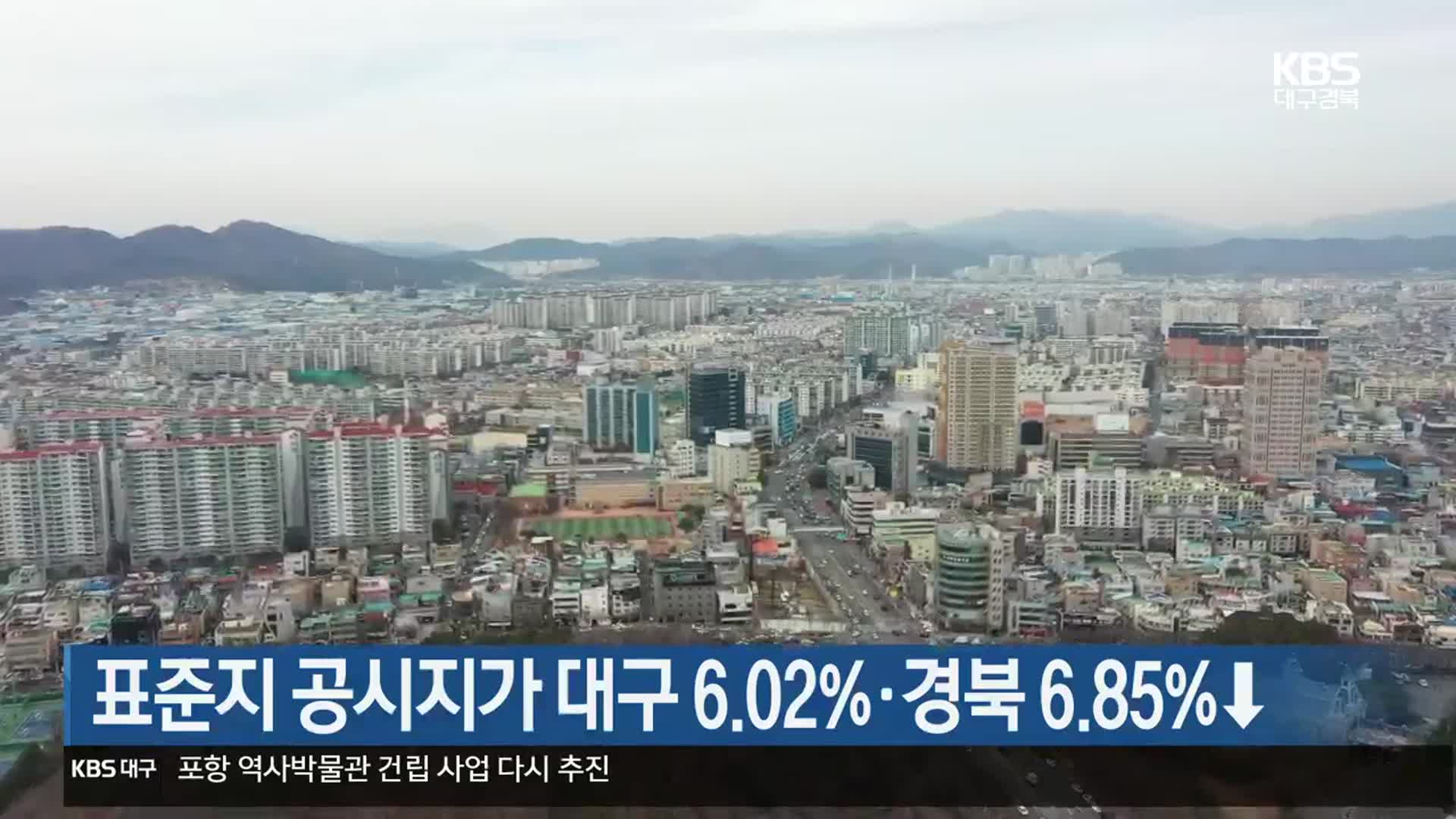 표준지 공시지가 대구 6.02%·경북 6.85%↓