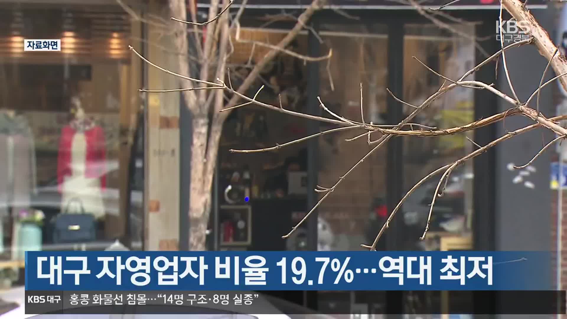 대구 자영업자 비율 19.7%…역대 최저