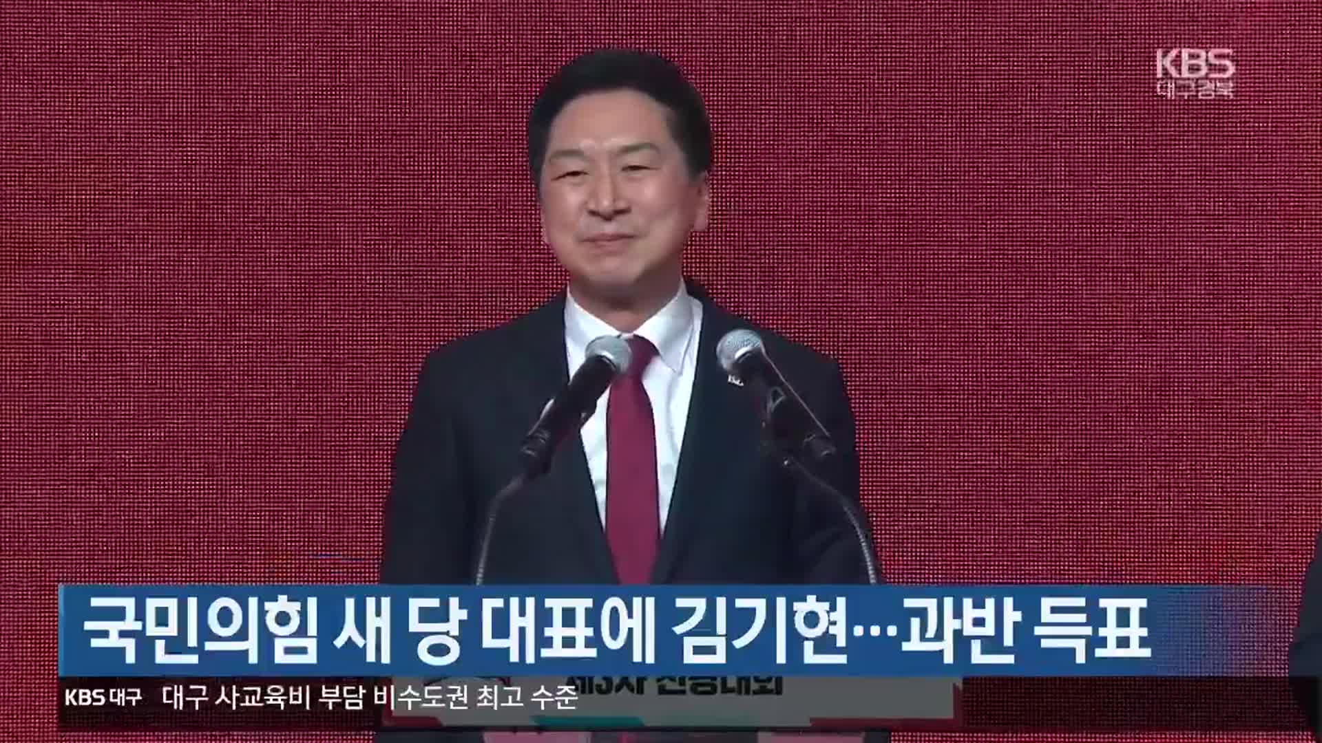국민의힘, 새 당 대표에 김기현…과반 득표