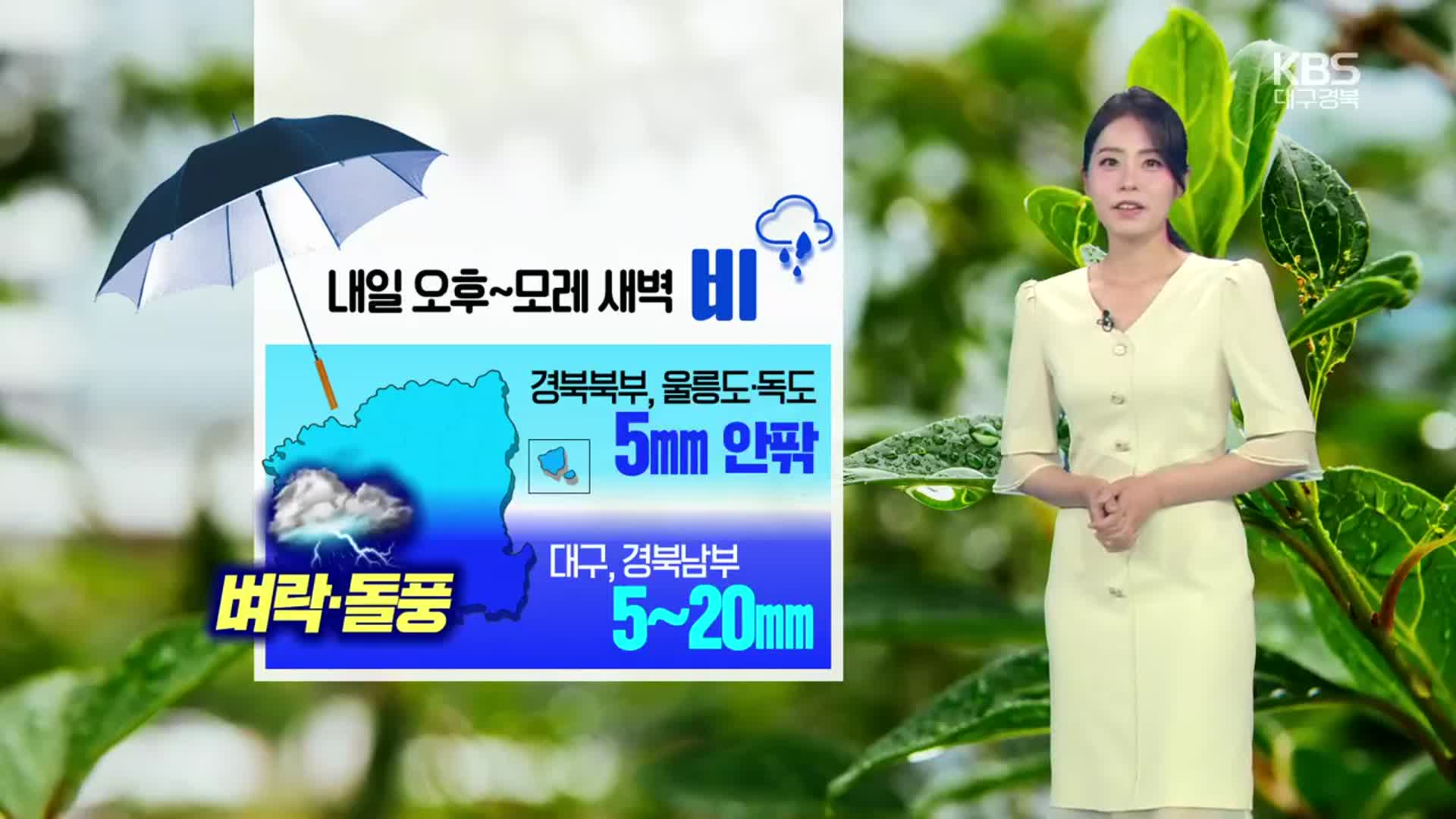 [날씨] 대구·경북 내일 오후~모레 새벽 ‘비’…한낮 24도