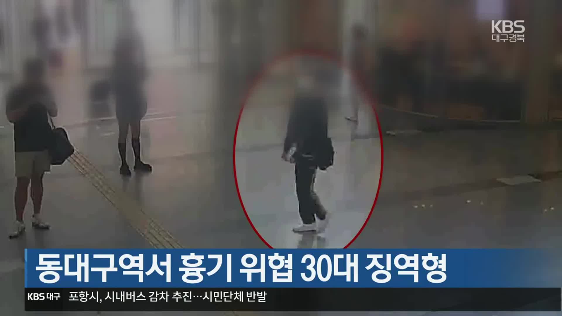 동대구역서 흉기 위협 30대 징역형