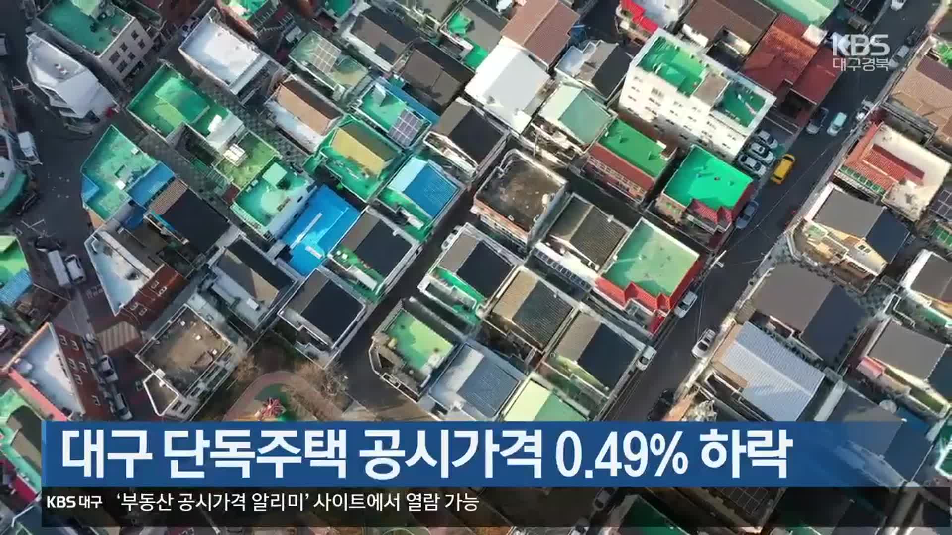 대구 단독주택 공시가격 0.49% 하락