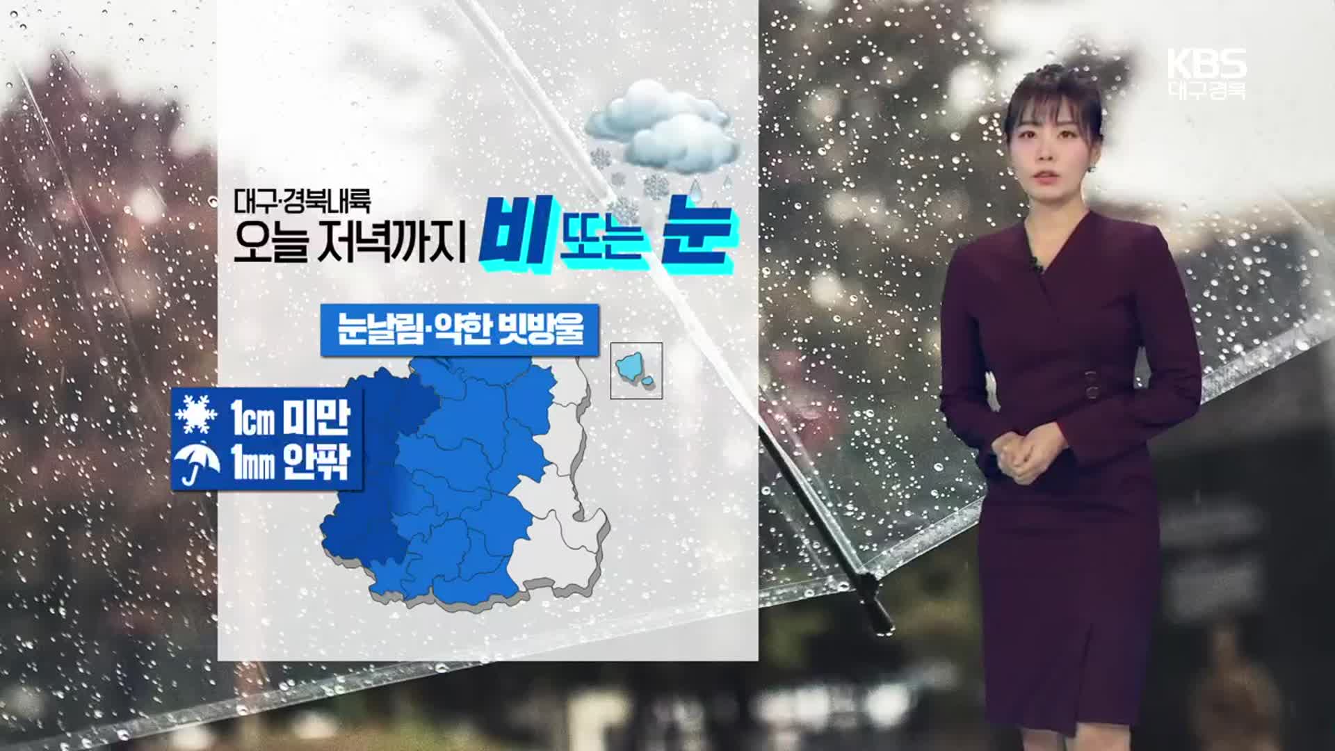 [날씨] 대구·경북 곳곳 빗방울·눈날림…내일 초미세먼지 ‘나쁨’