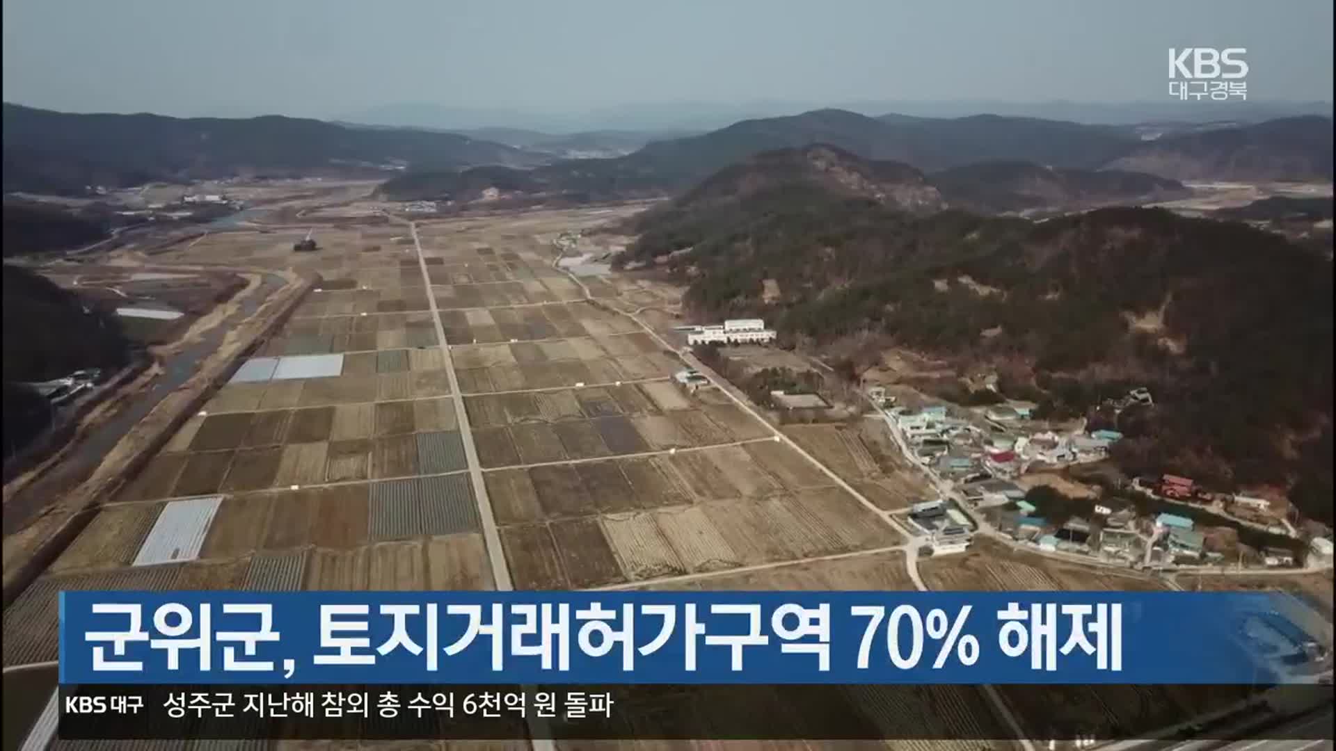 군위군, 토지거래허가구역 70% 해제