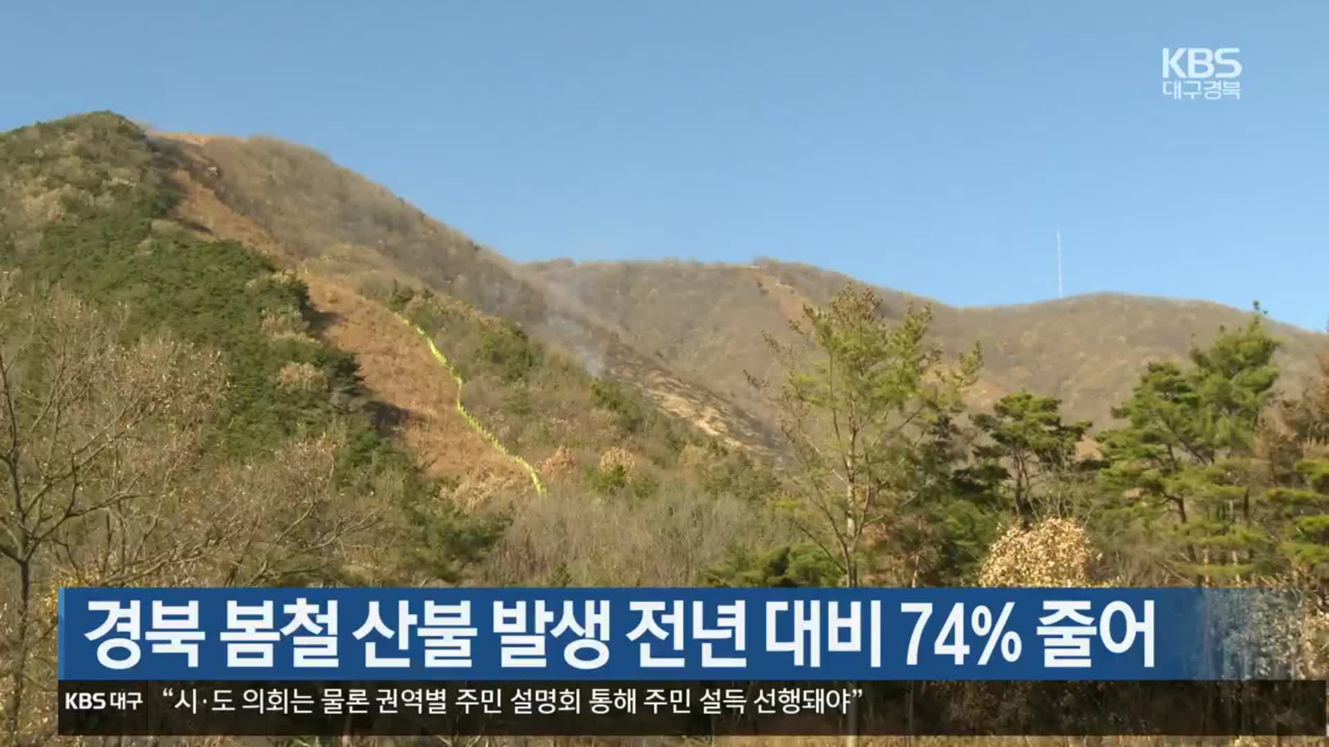 경북 봄철 산불 발생 전년 대비 74% 줄어