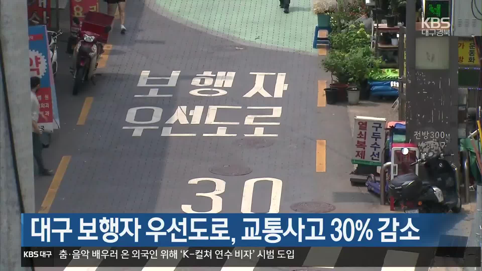 대구 보행자 우선도로, 교통사고 30% 감소