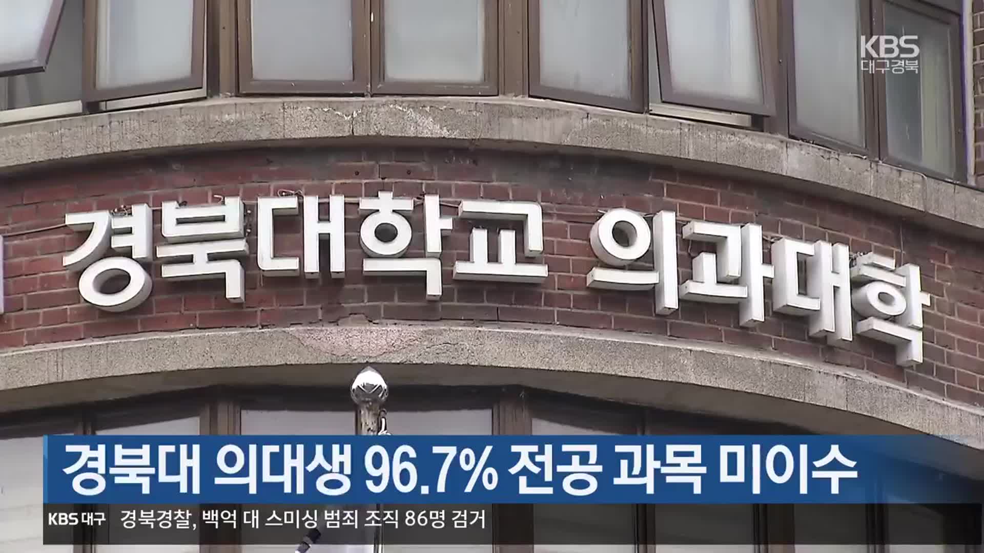 경북대 의대생 96.7% 전공 과목 미이수