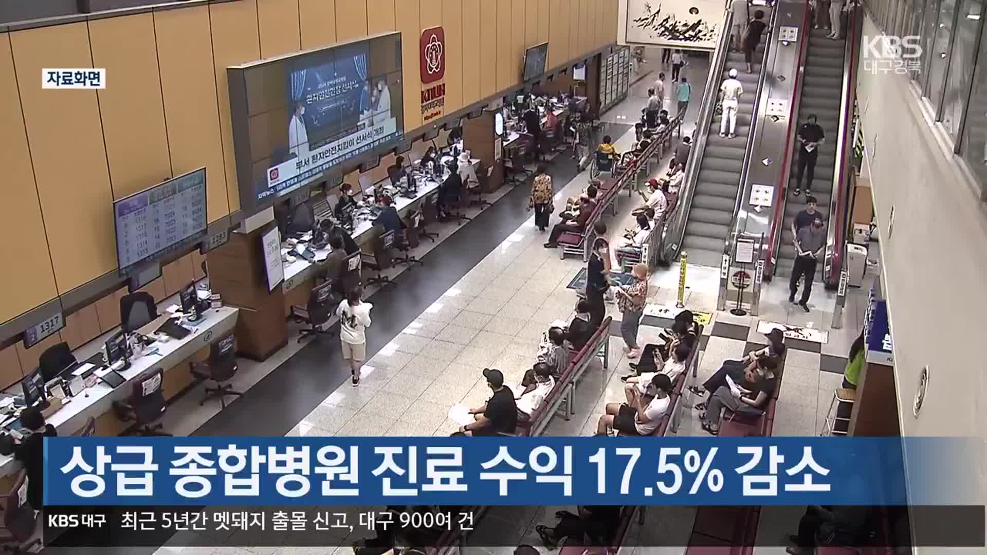 상급 종합병원 진료 수익 17.5% 감소