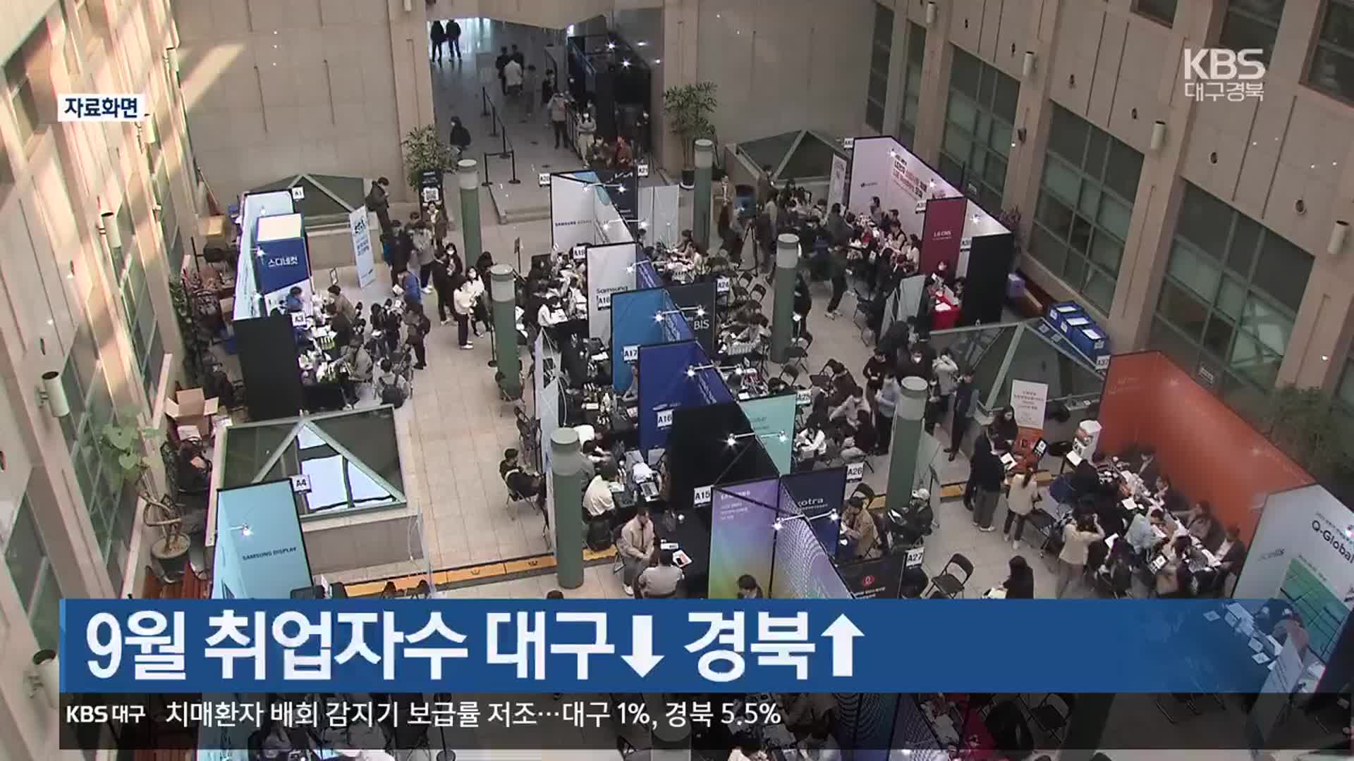 9월 취업자수 대구↓ 경북↑