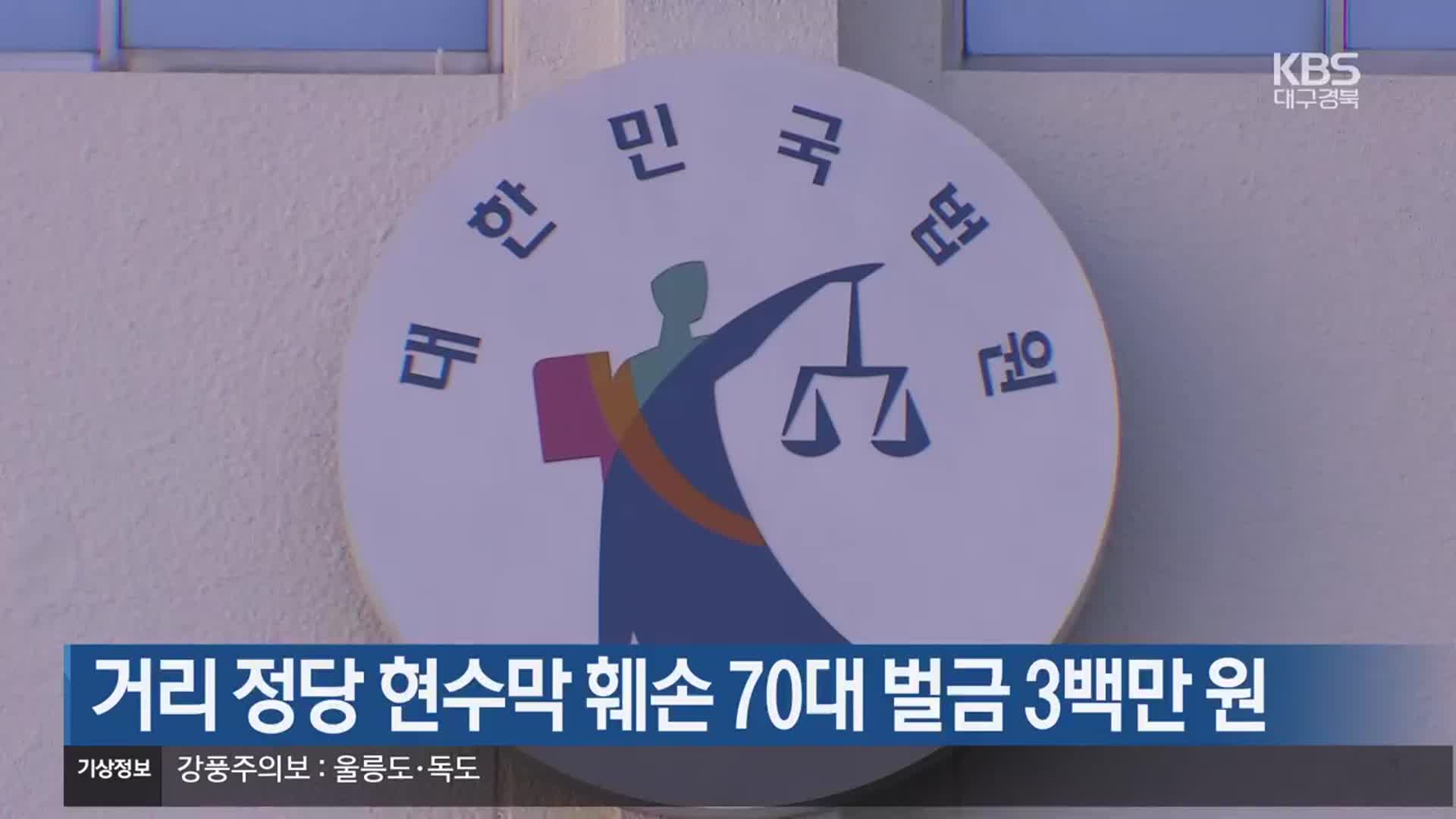 거리 정당 현수막 훼손 70대 벌금 3백만 원