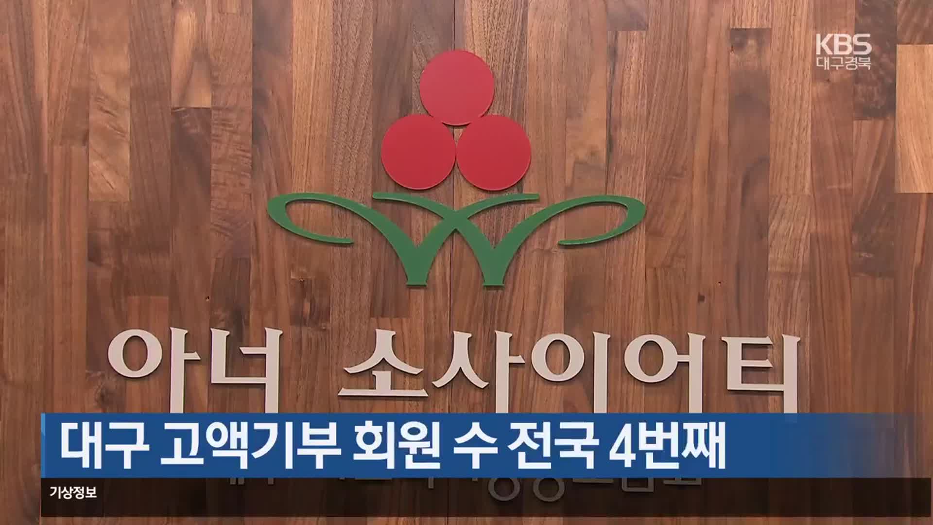 대구 고액기부 회원 수 전국 4번째