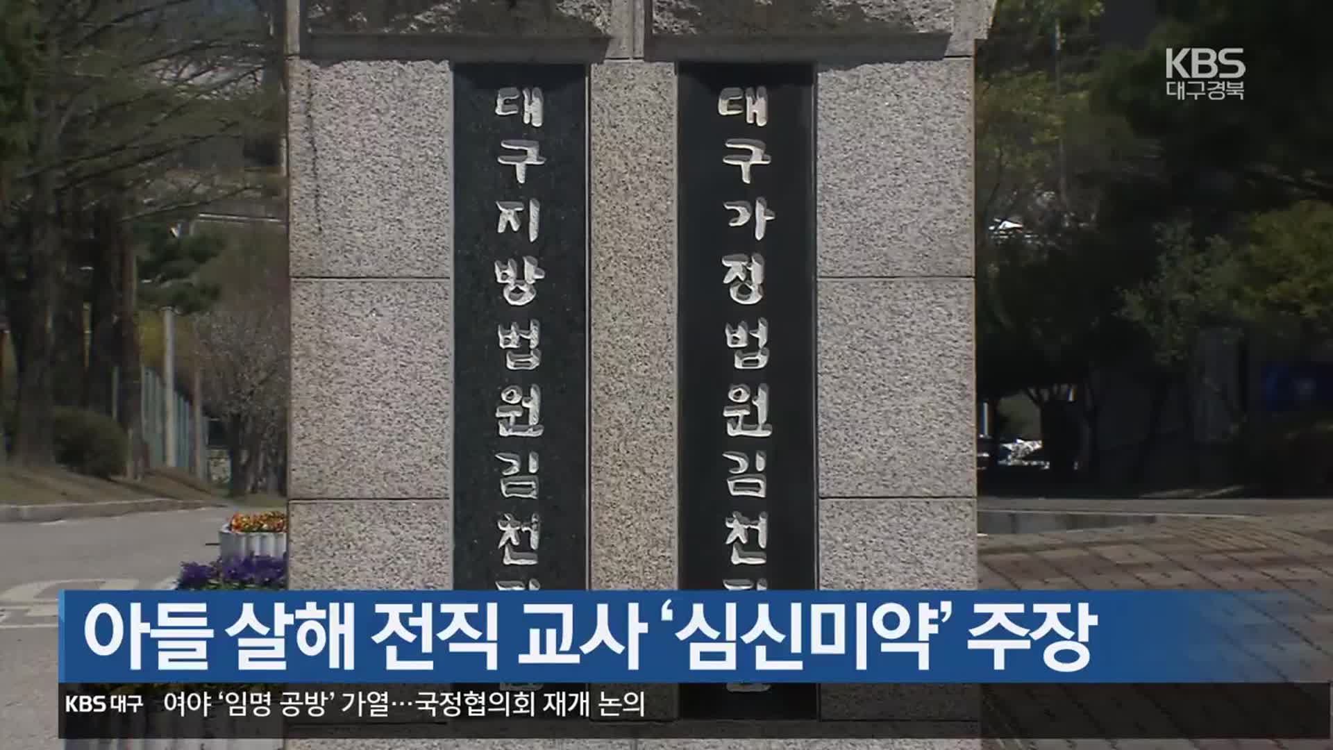 아들 살해 전직 교사 ‘심신미약’ 주장