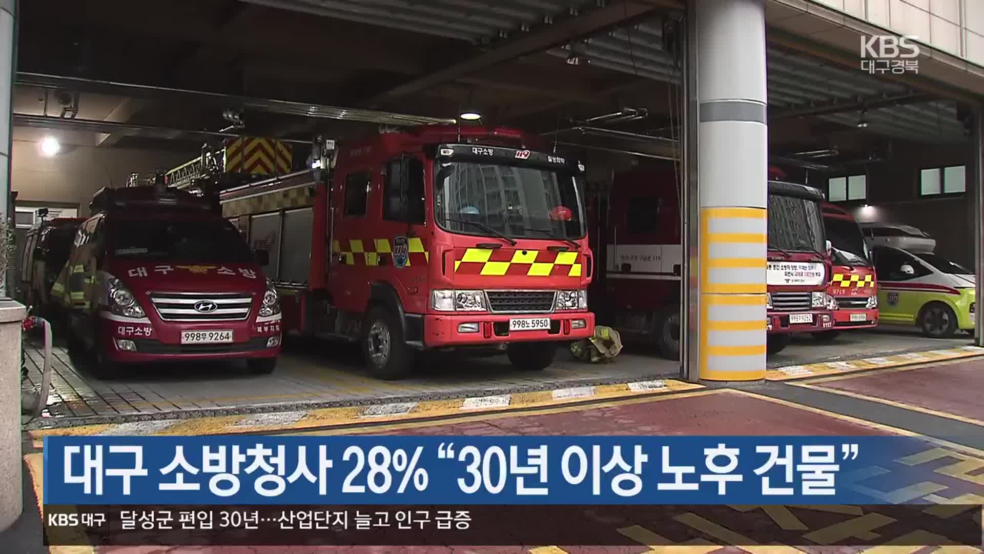 대구 소방청사 28% “30년 이상 노후 건물”