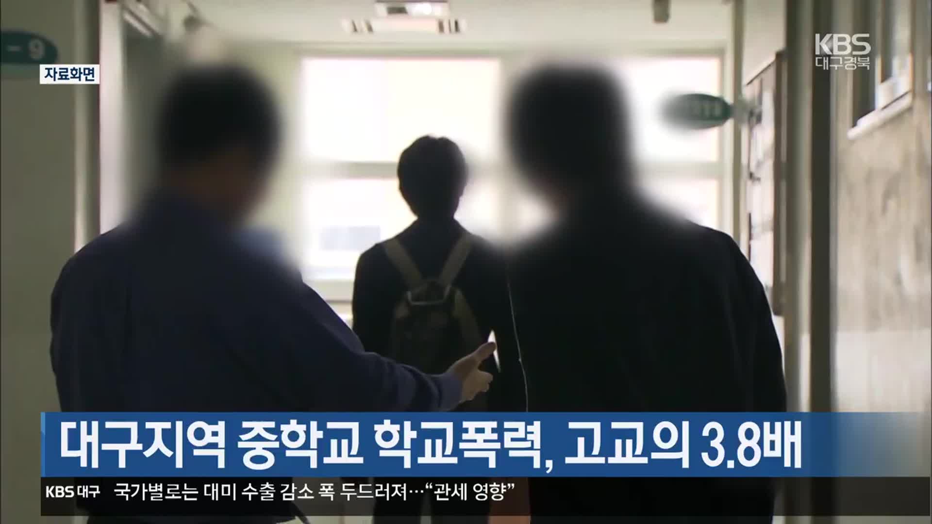대구지역 중학교 학교폭력, 고교의 3.8배