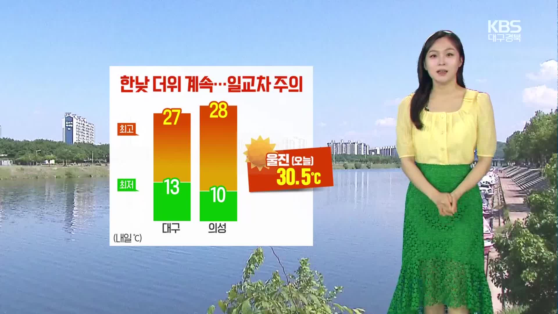 [날씨] 대구·경북 한낮 더위 계속…일교차 주의