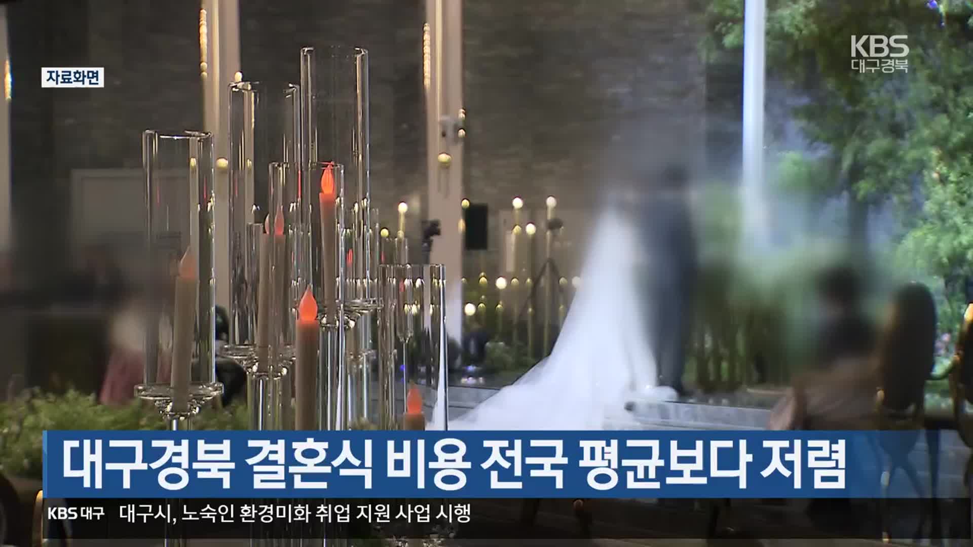 대구·경북 결혼식 비용 전국 평균보다 저렴