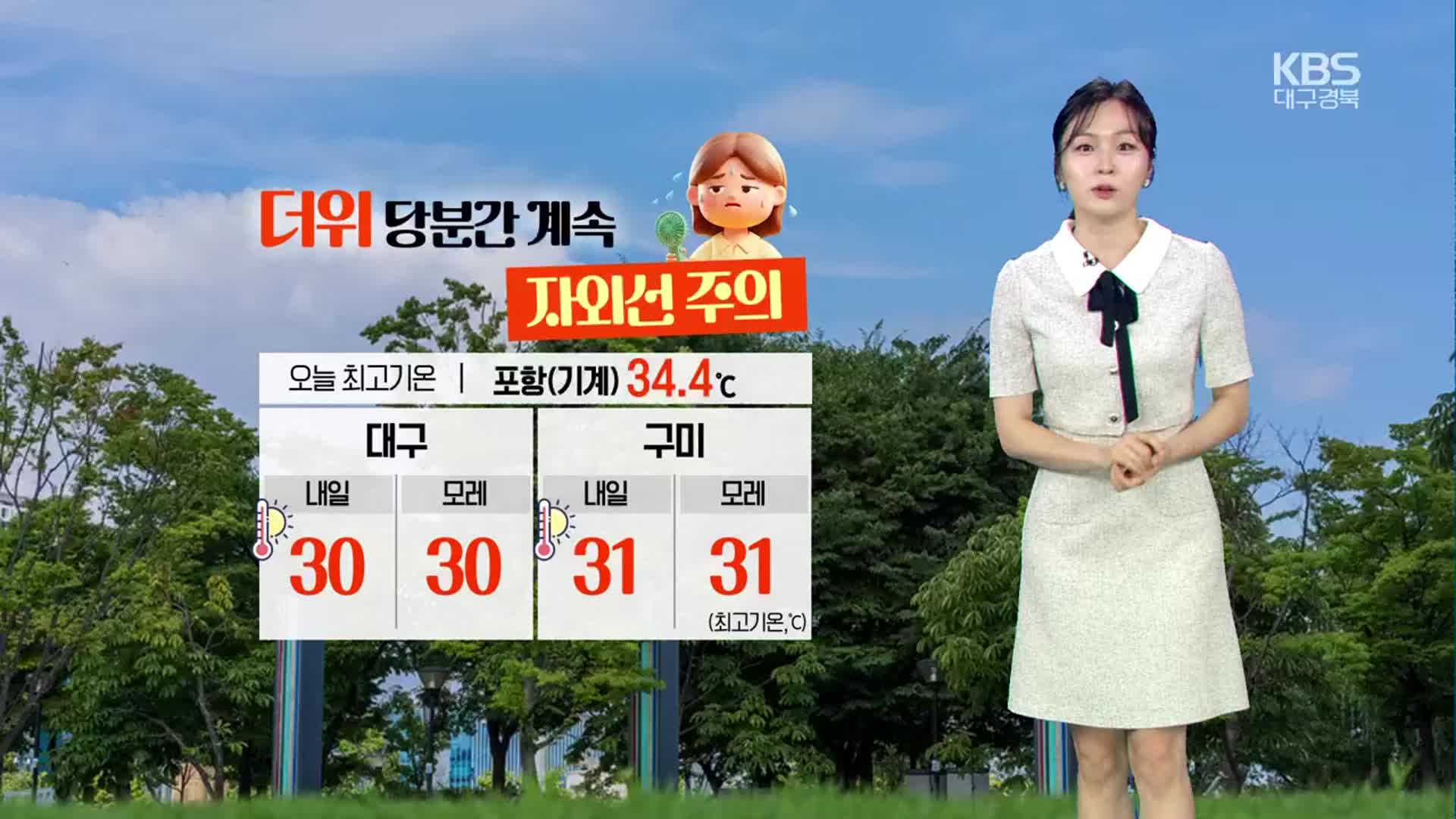 [날씨] 대구·경북 당분간 더위 계속…자외선 주의