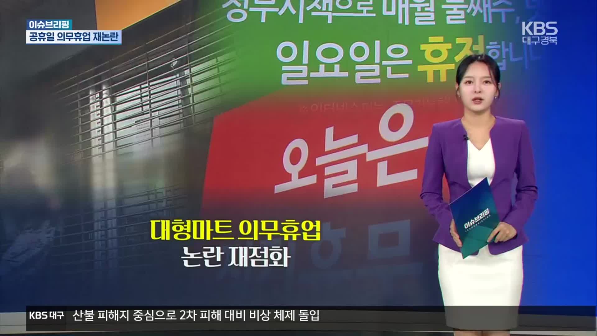 [이슈브리핑] 대형마트 공휴일 의무휴업 재논란 외