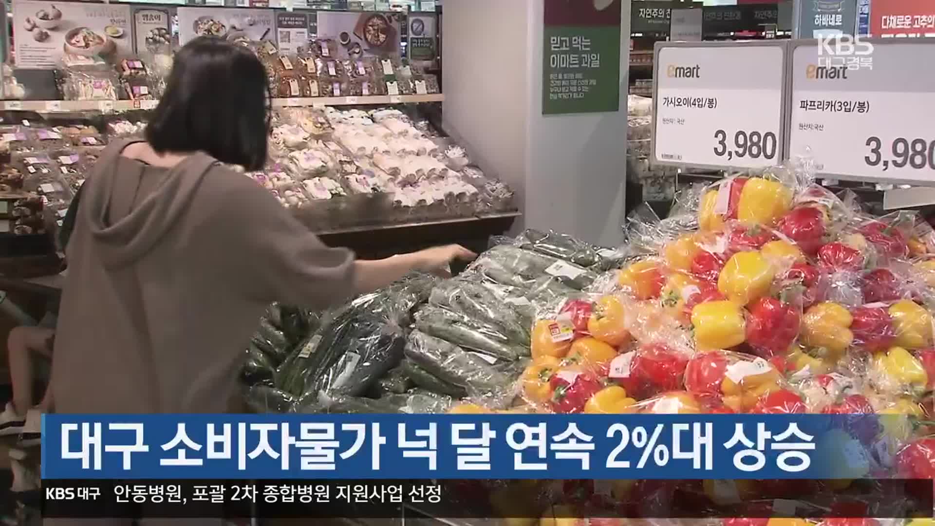 대구 소비자물가 넉 달 연속 2%대 상승