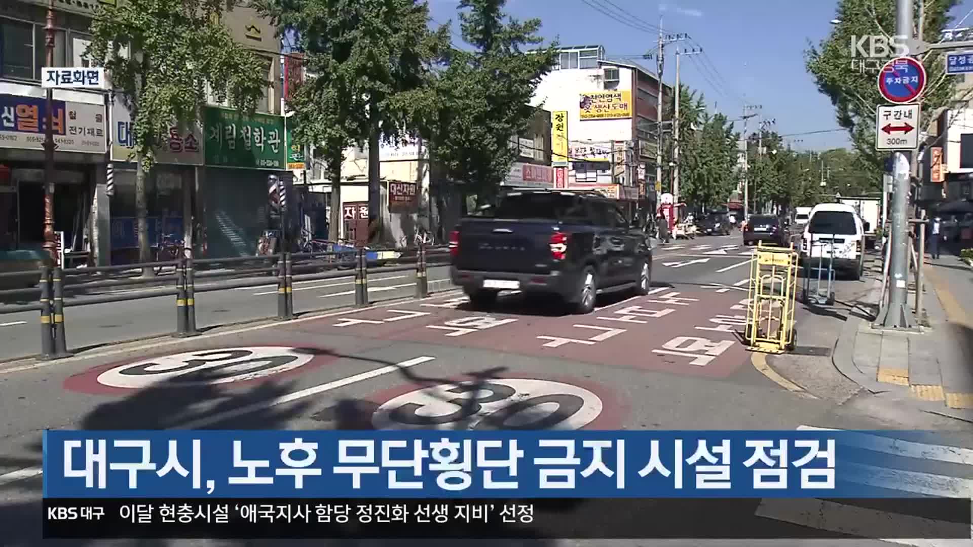 대구시, 노후 무단횡단 금지 시설 점검