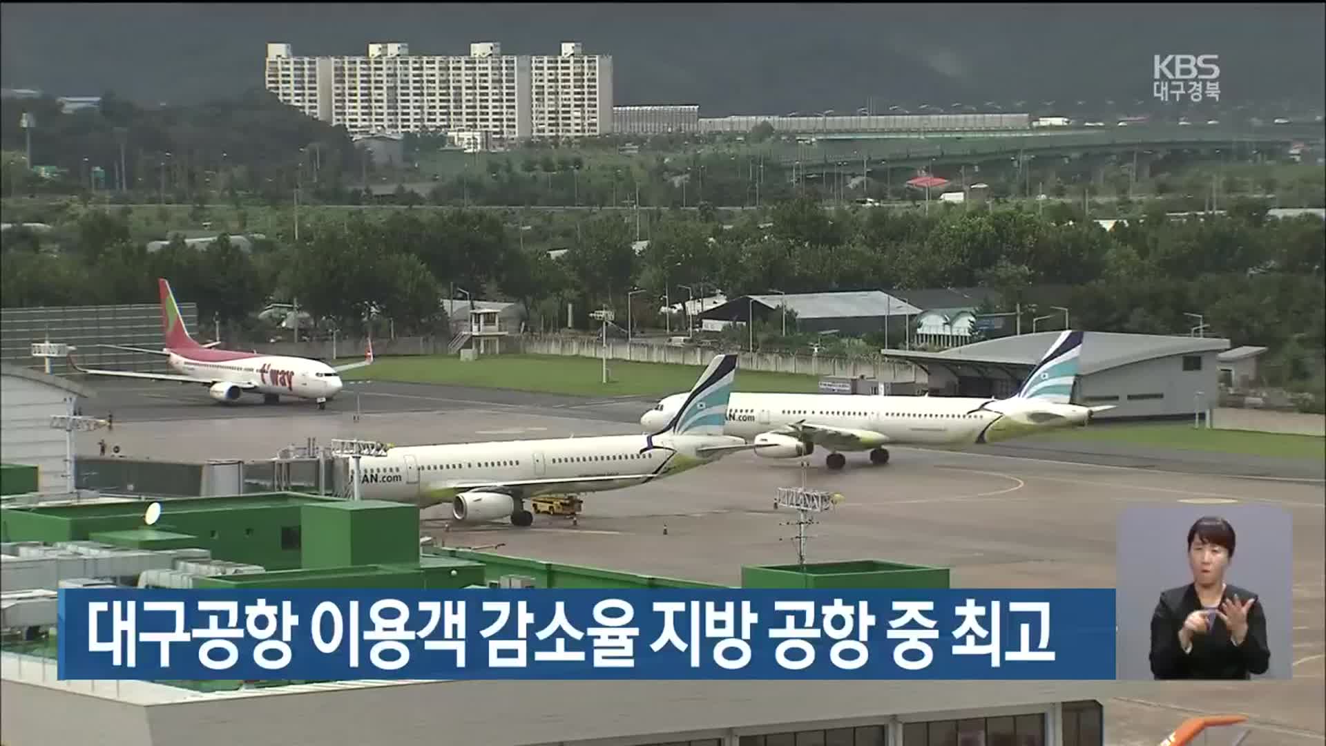 대구공항 이용객 감소율 지방 공항 중 최고