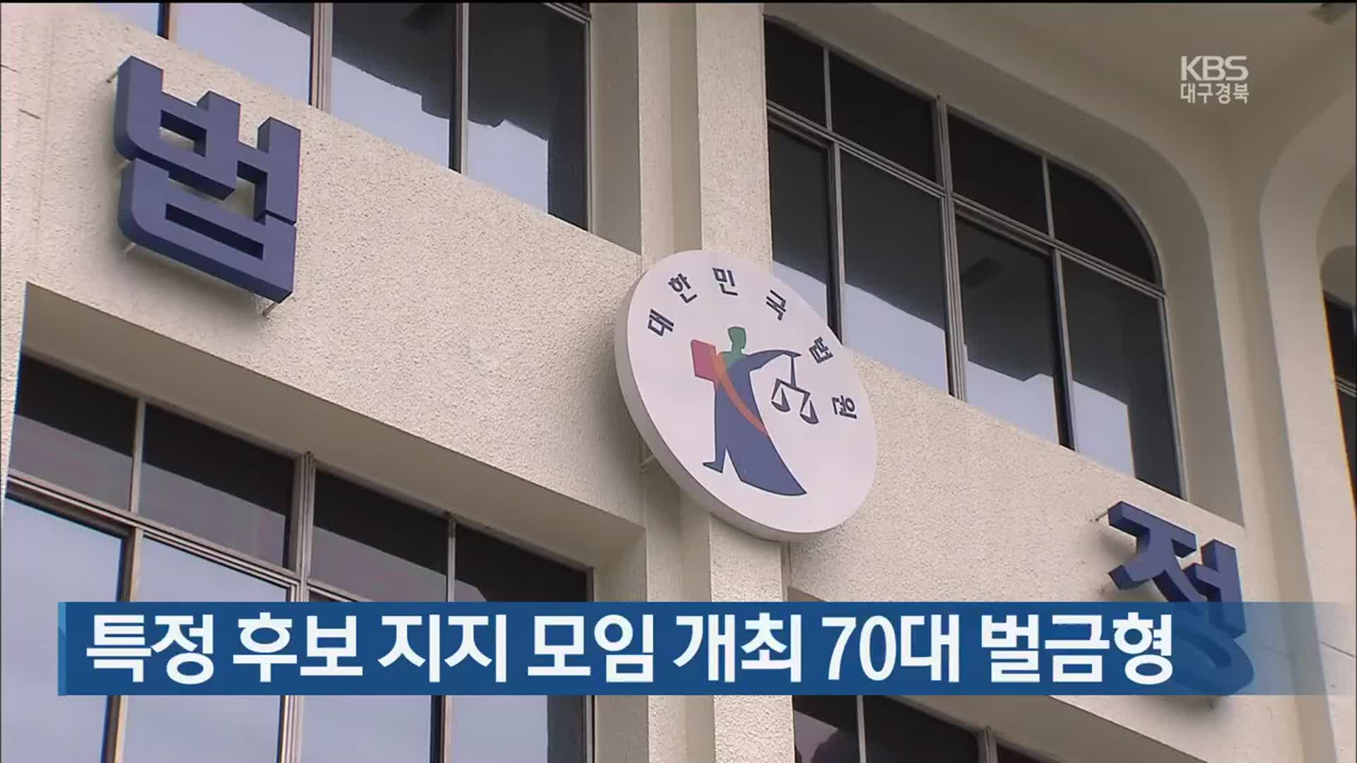 특정 후보 지지 모임 개최 70대 벌금형