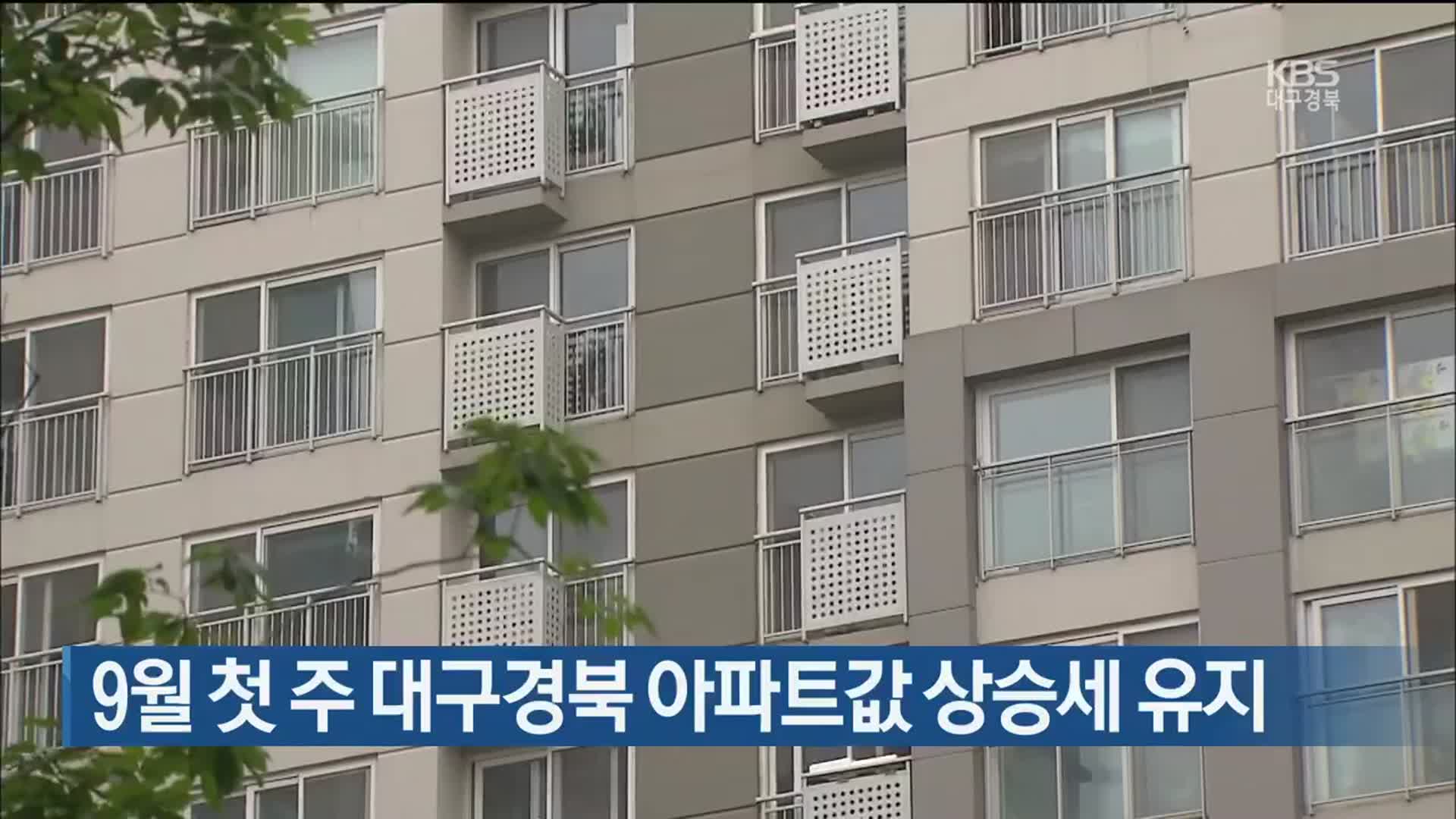 9월 첫 주 대구경북 아파트값 상승세 유지