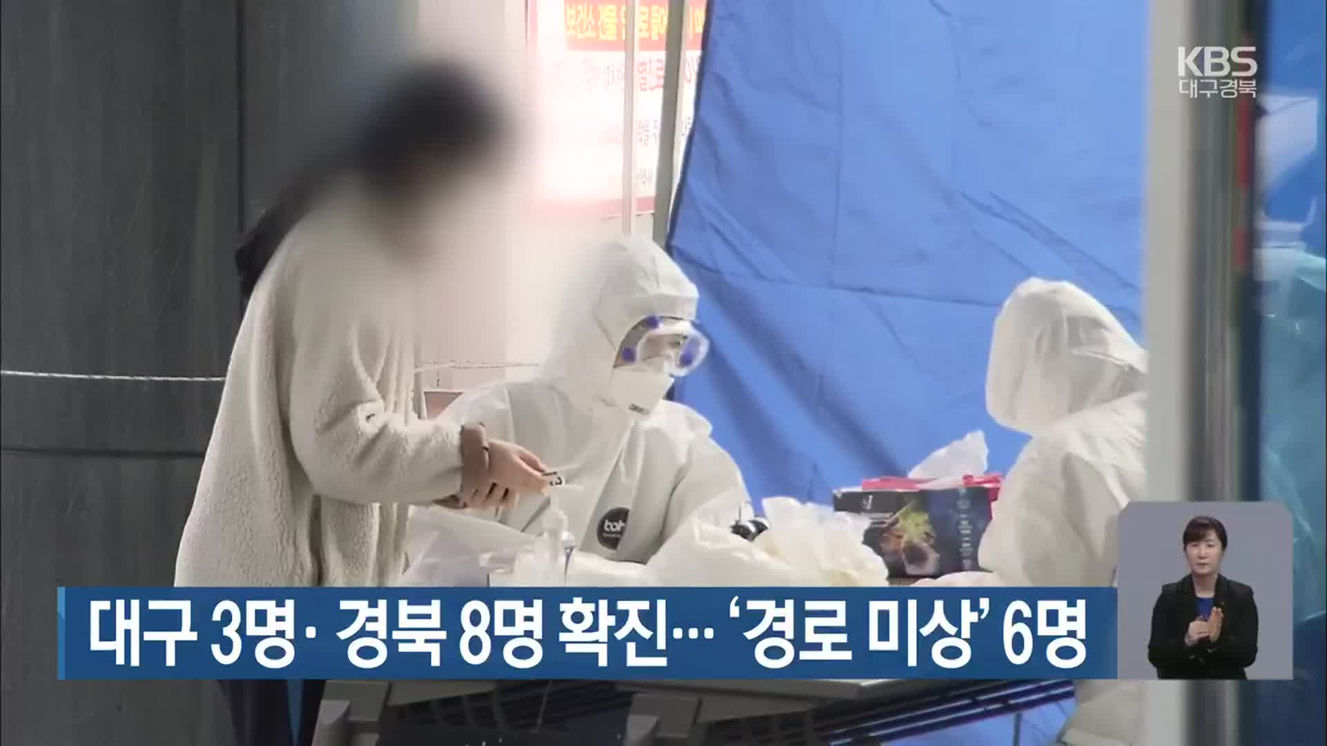 대구 3명·경북 8명 확진…‘경로 미상’ 6명