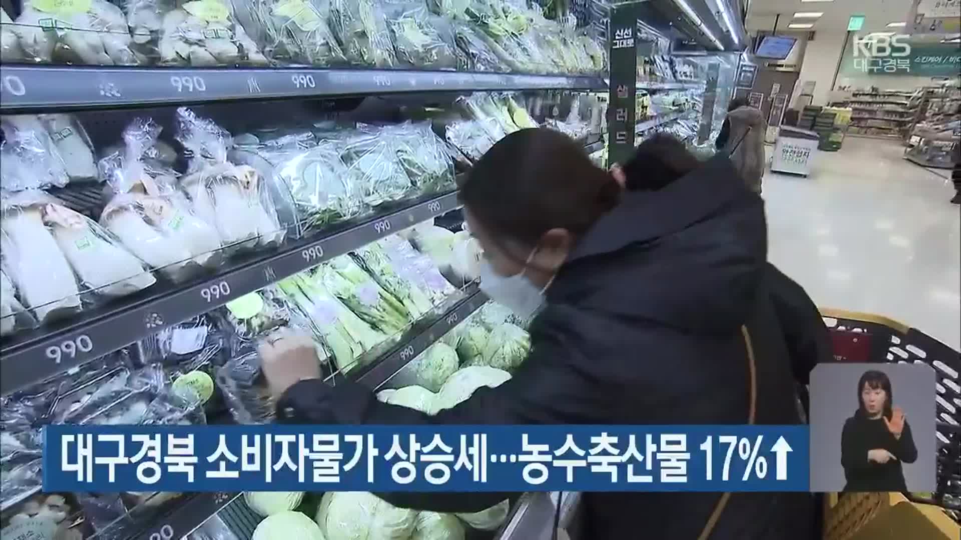 대구경북 소비자물가 상승세…농수축산물 17%↑