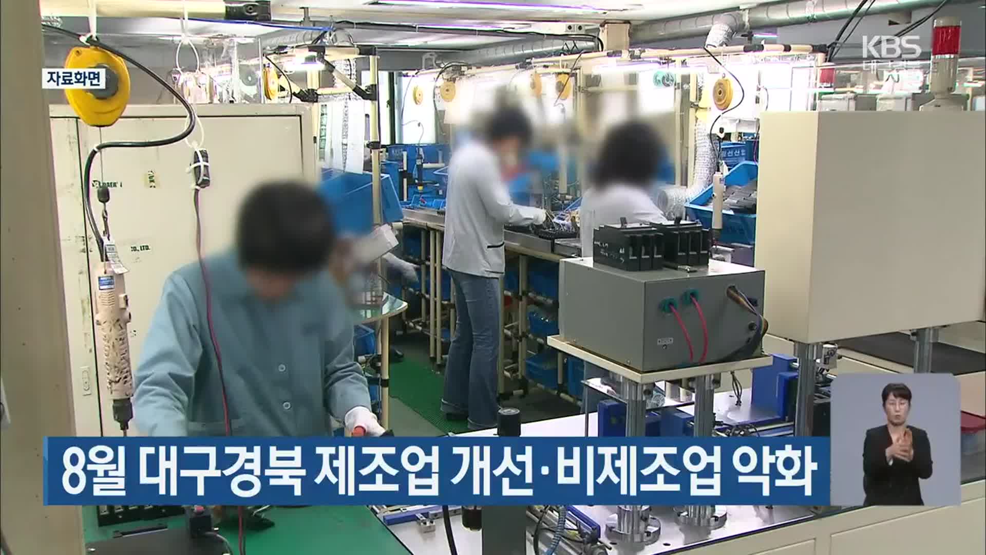 8월 대구·경북 제조업 개선·비제조업 악화