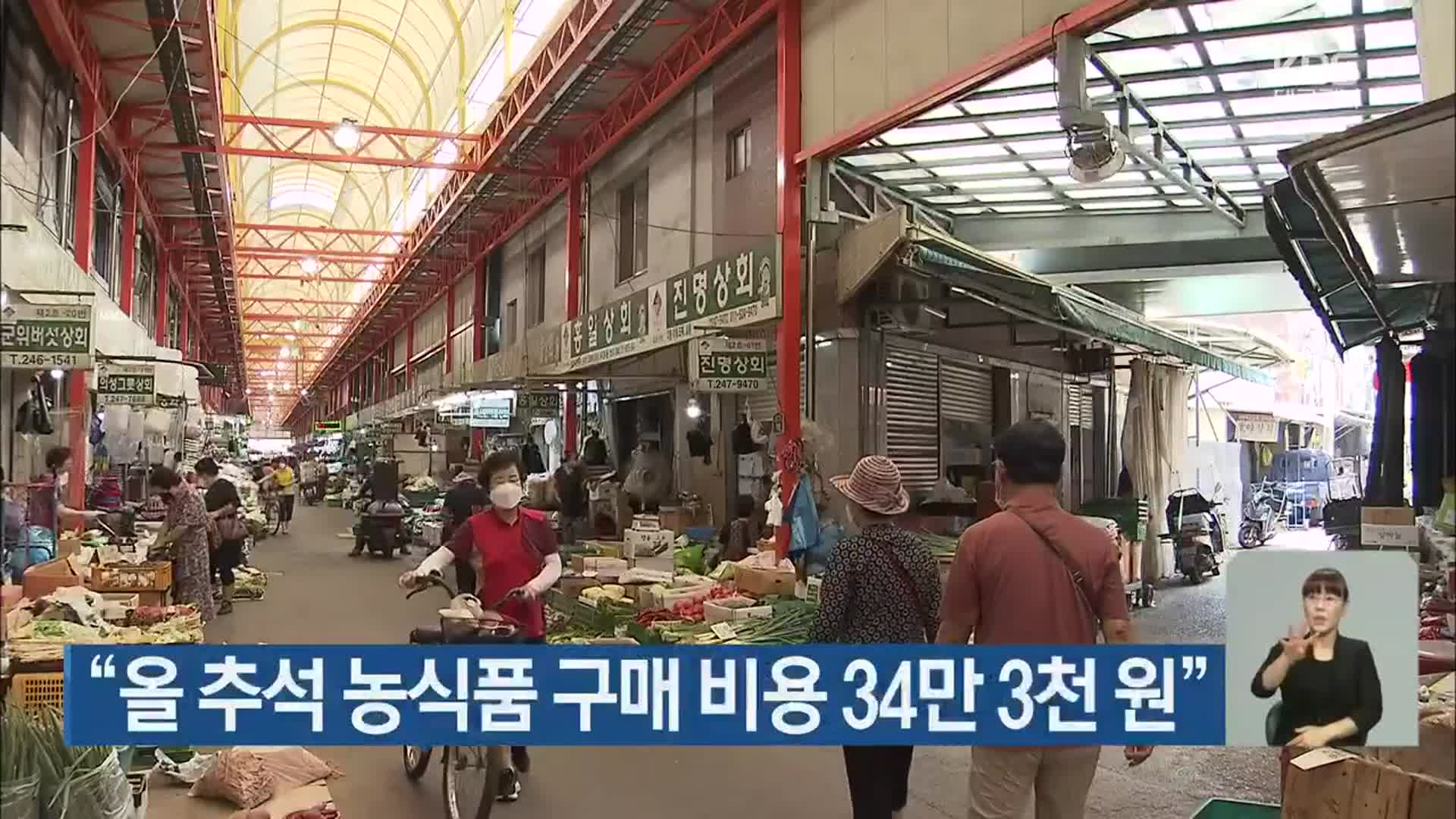 “올 추석 농식품 구매 비용 34만 3천 원”