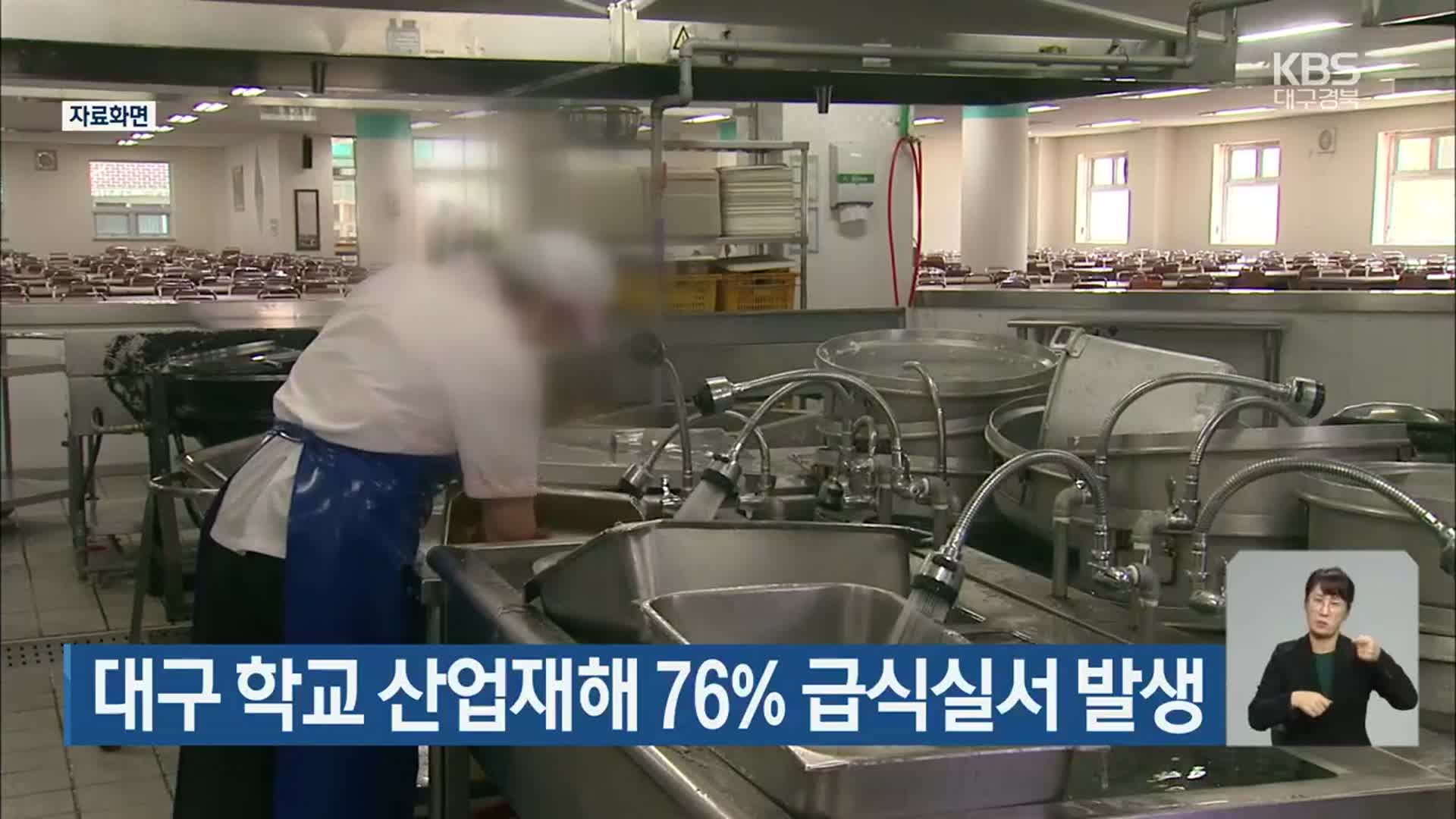 대구 학교 산업재해 76% 급식실서 발생