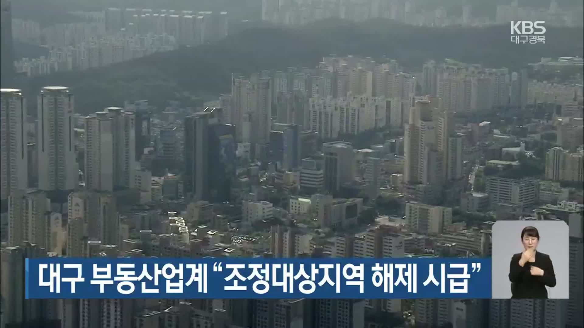 대구 부동산업계 “조정대상지역 해제 시급”